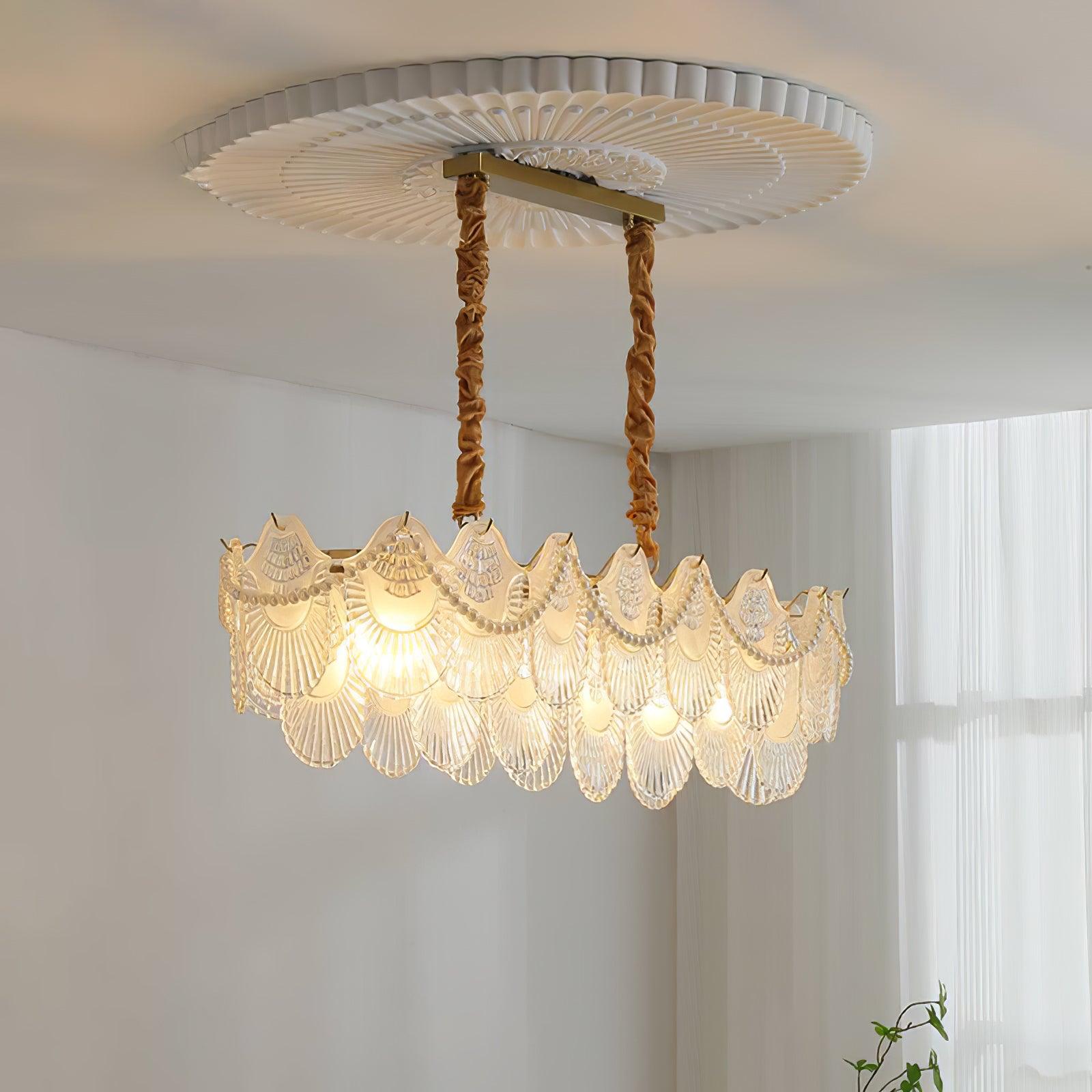 Pearl Glass Shell Chandelier - Blowlighting