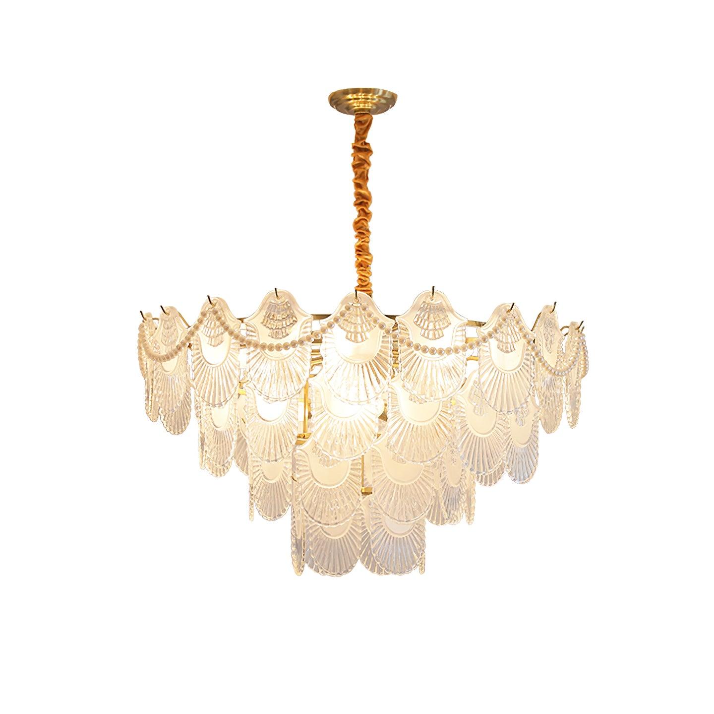 Pearl Glass Shell Chandelier - Blowlighting