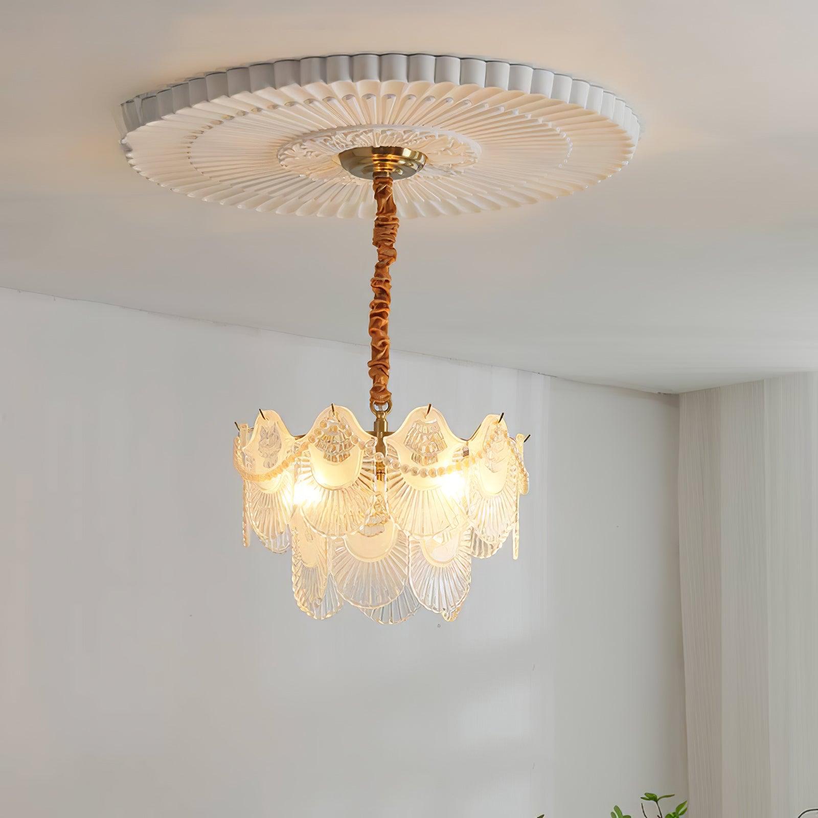 Pearl Glass Shell Chandelier - Blowlighting
