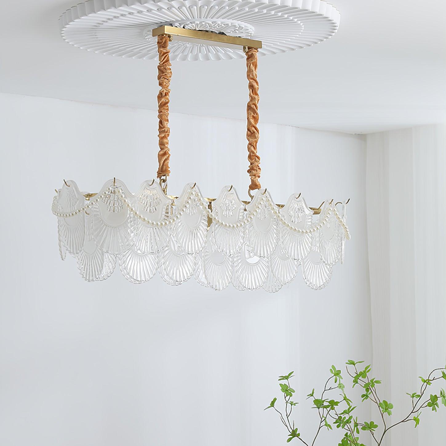 Pearl Glass Shell Chandelier - Blowlighting