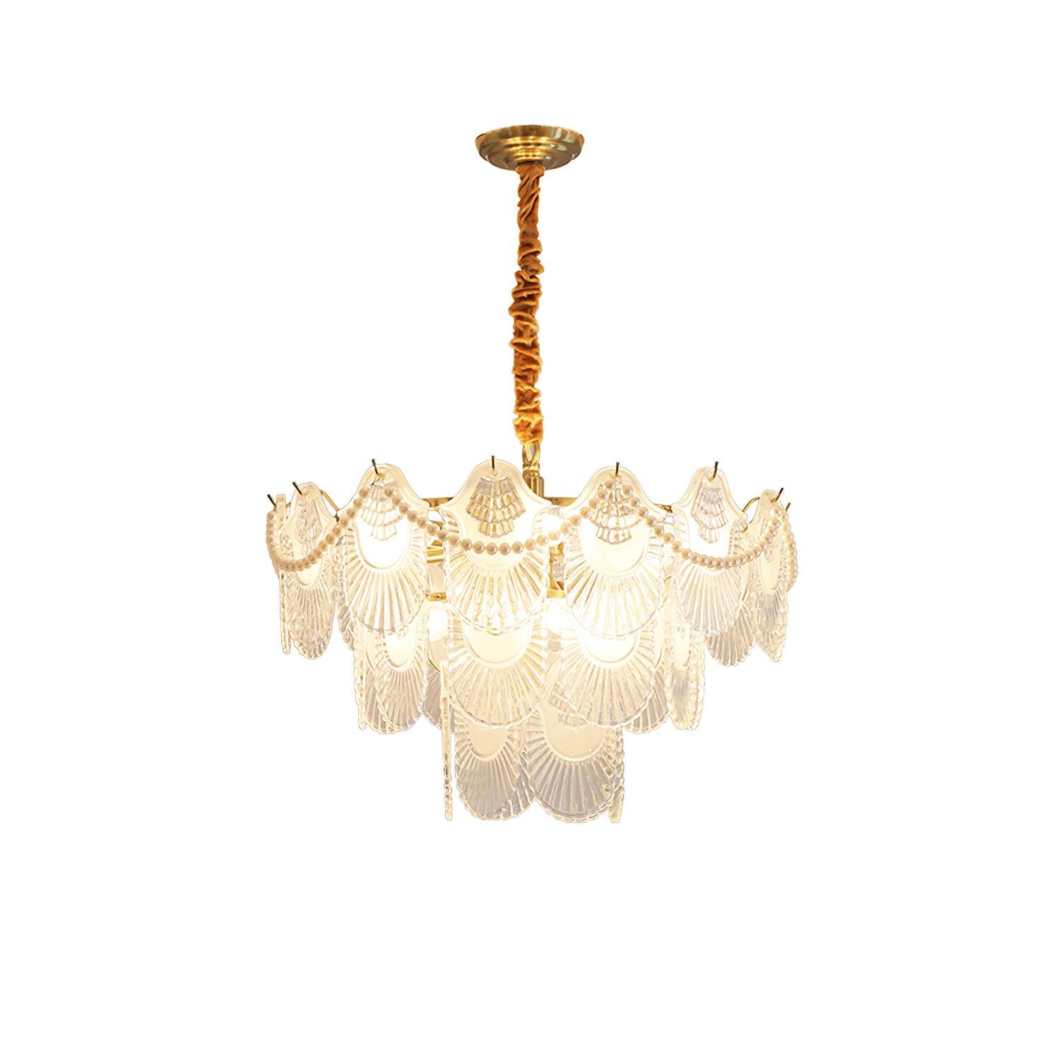 Pearl Glass Shell Chandelier - Blowlighting