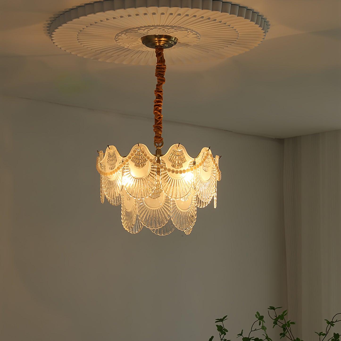 Pearl Glass Shell Chandelier - Blowlighting