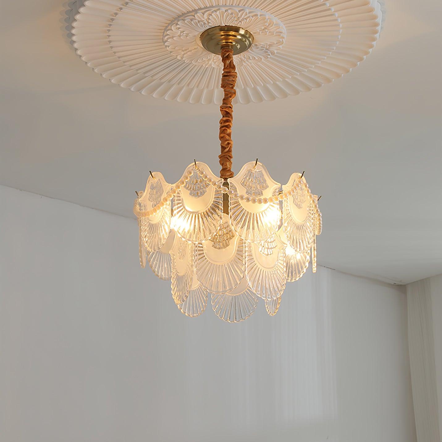 Pearl Glass Shell Chandelier - Blowlighting