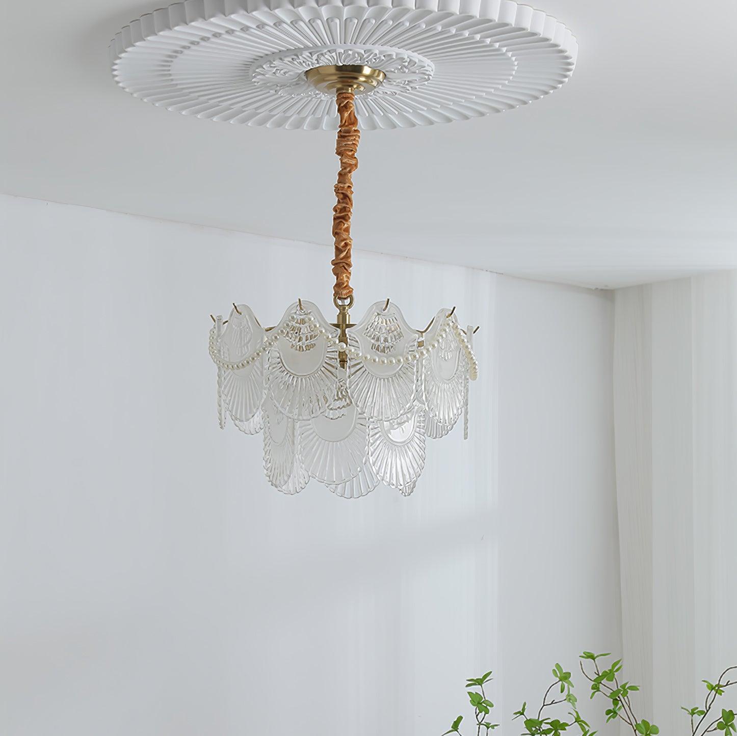 Pearl Glass Shell Chandelier - Blowlighting