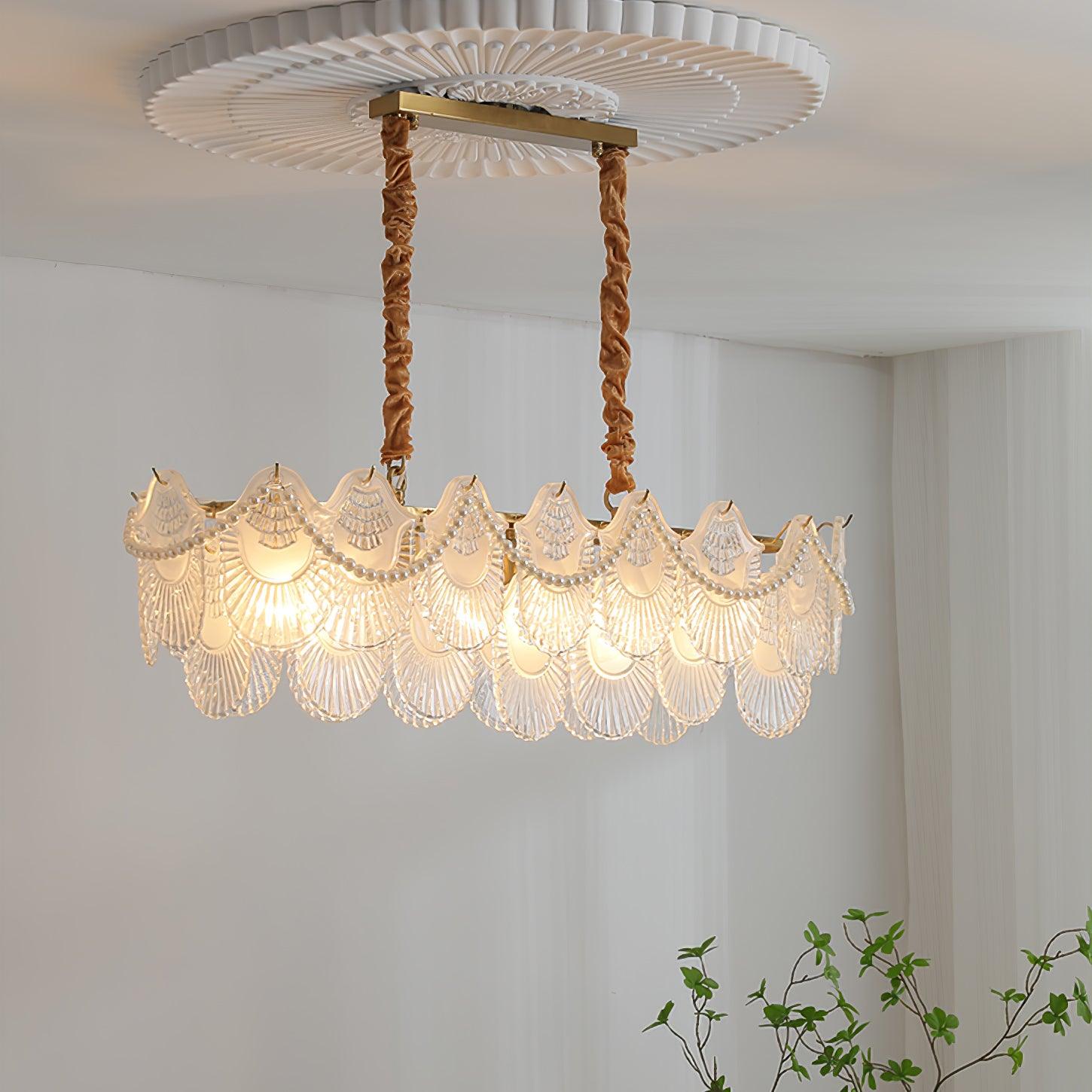 Pearl Glass Shell Chandelier - Blowlighting