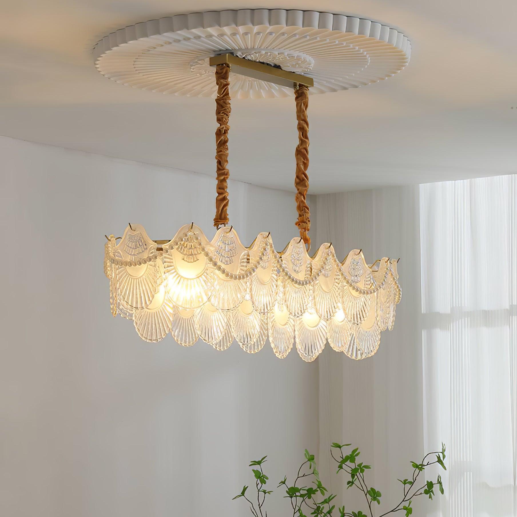 Pearl Glass Shell Chandelier - Blowlighting