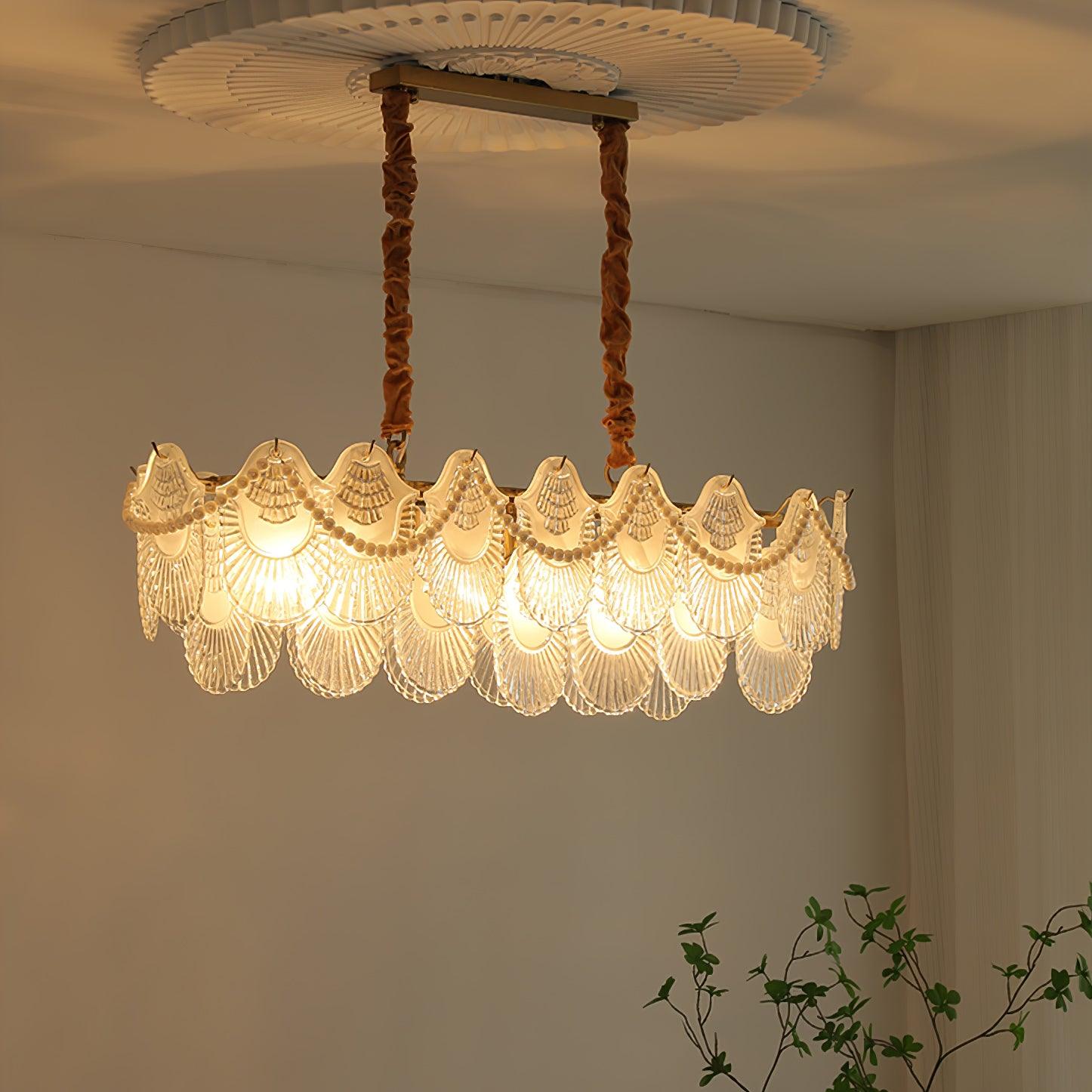 Pearl Glass Shell Chandelier - Blowlighting