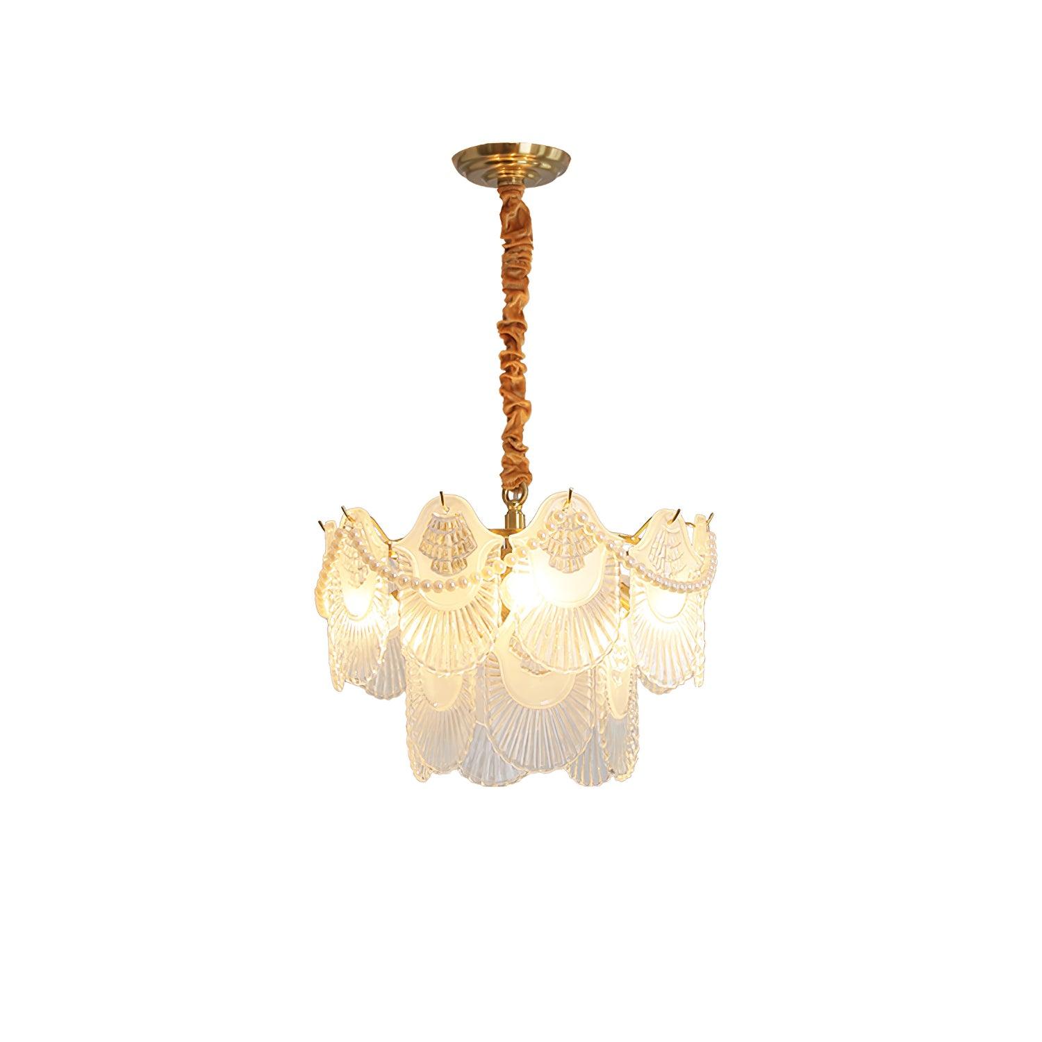 Pearl Glass Shell Chandelier - Blowlighting