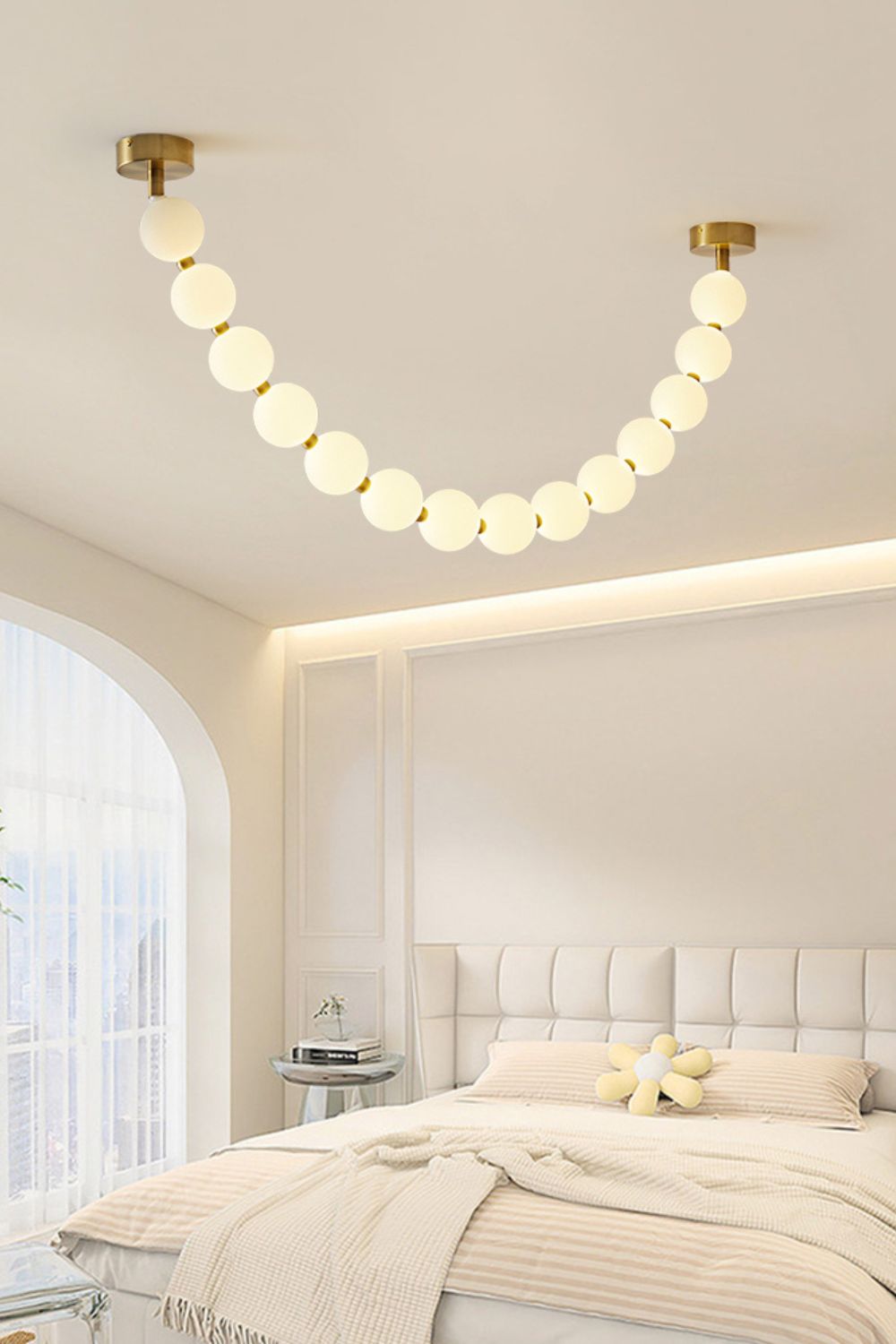 Pearl Glass Necklace Balls Chandelier - Blowlighting