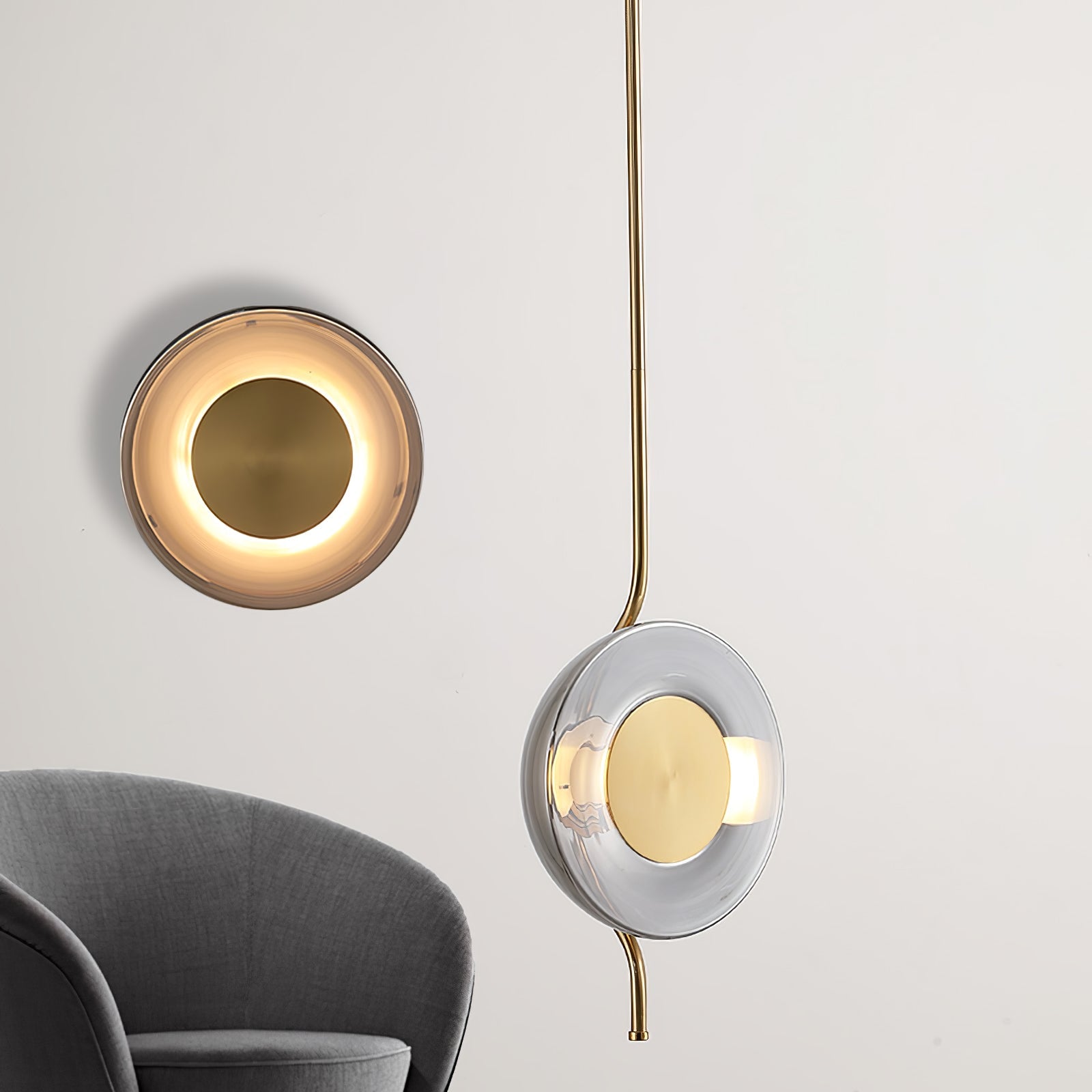 Umirus Modern Minimalist Glass Metal Pendant Lamp - Blowlighting