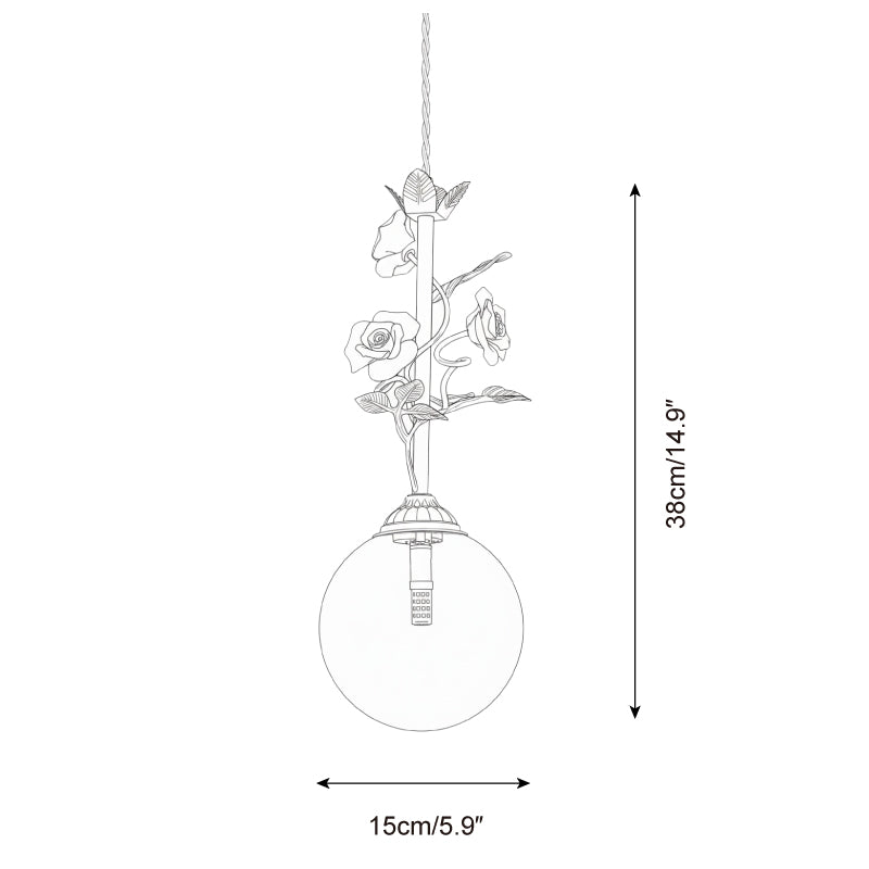 Kryos Vintage Glass Petalcrest Pendant Lamp