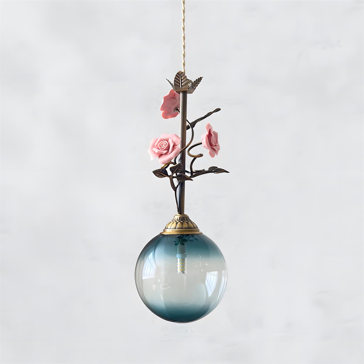 Kryos Vintage Glass Petalcrest Pendant Lamp
