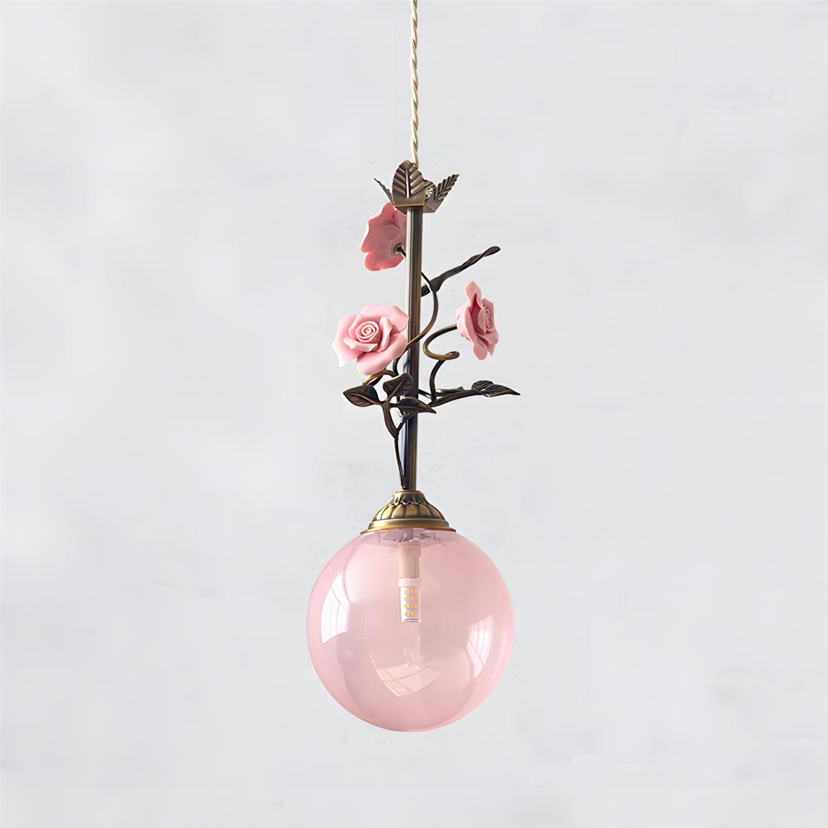 Kryos Vintage Glass Petalcrest Pendant Lamp