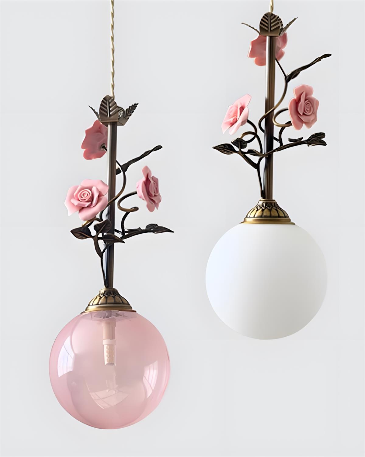 Kryos Vintage Glass Petalcrest Pendant Lamp