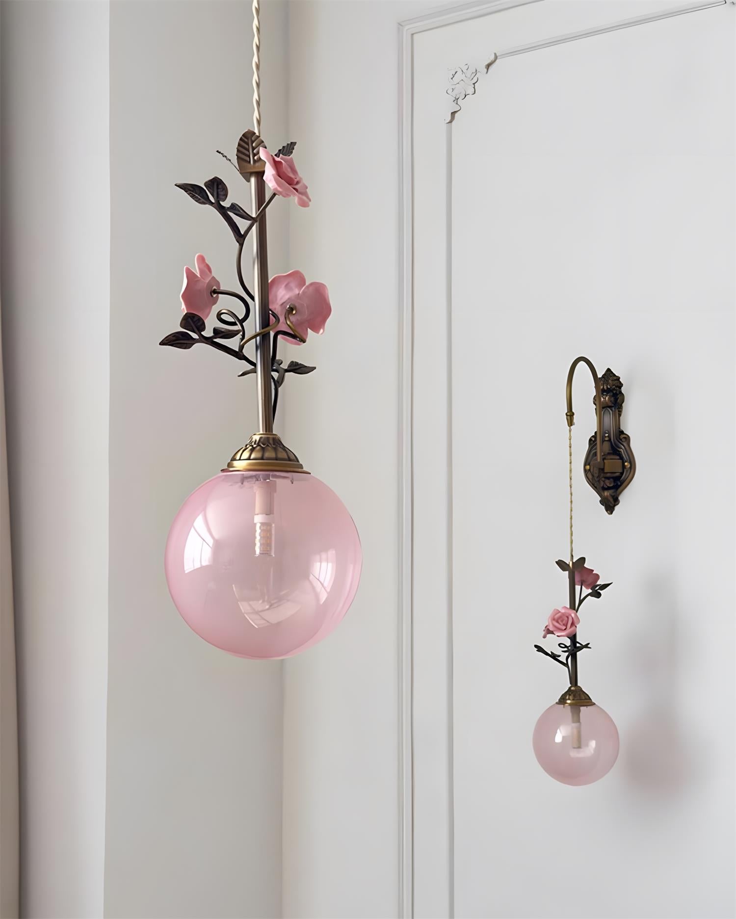 Kryos Vintage Glass Petalcrest Pendant Lamp