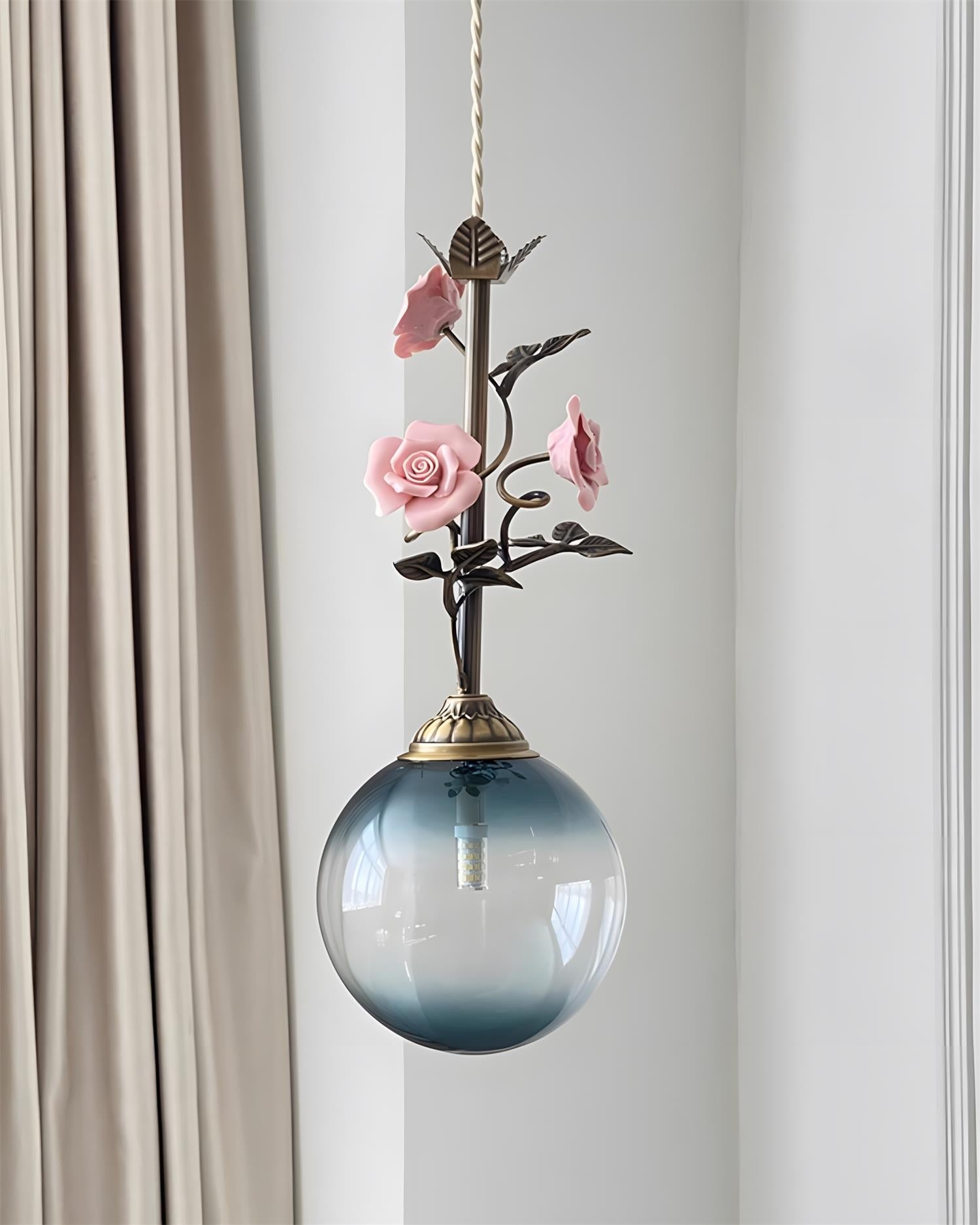 Kryos Vintage Glass Petalcrest Pendant Lamp