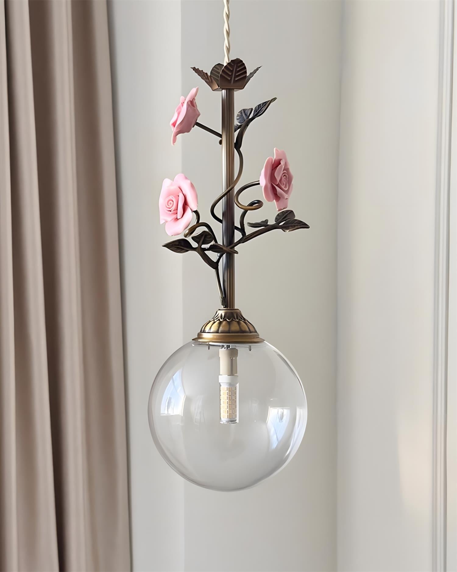 Kryos Vintage Glass Petalcrest Pendant Lamp