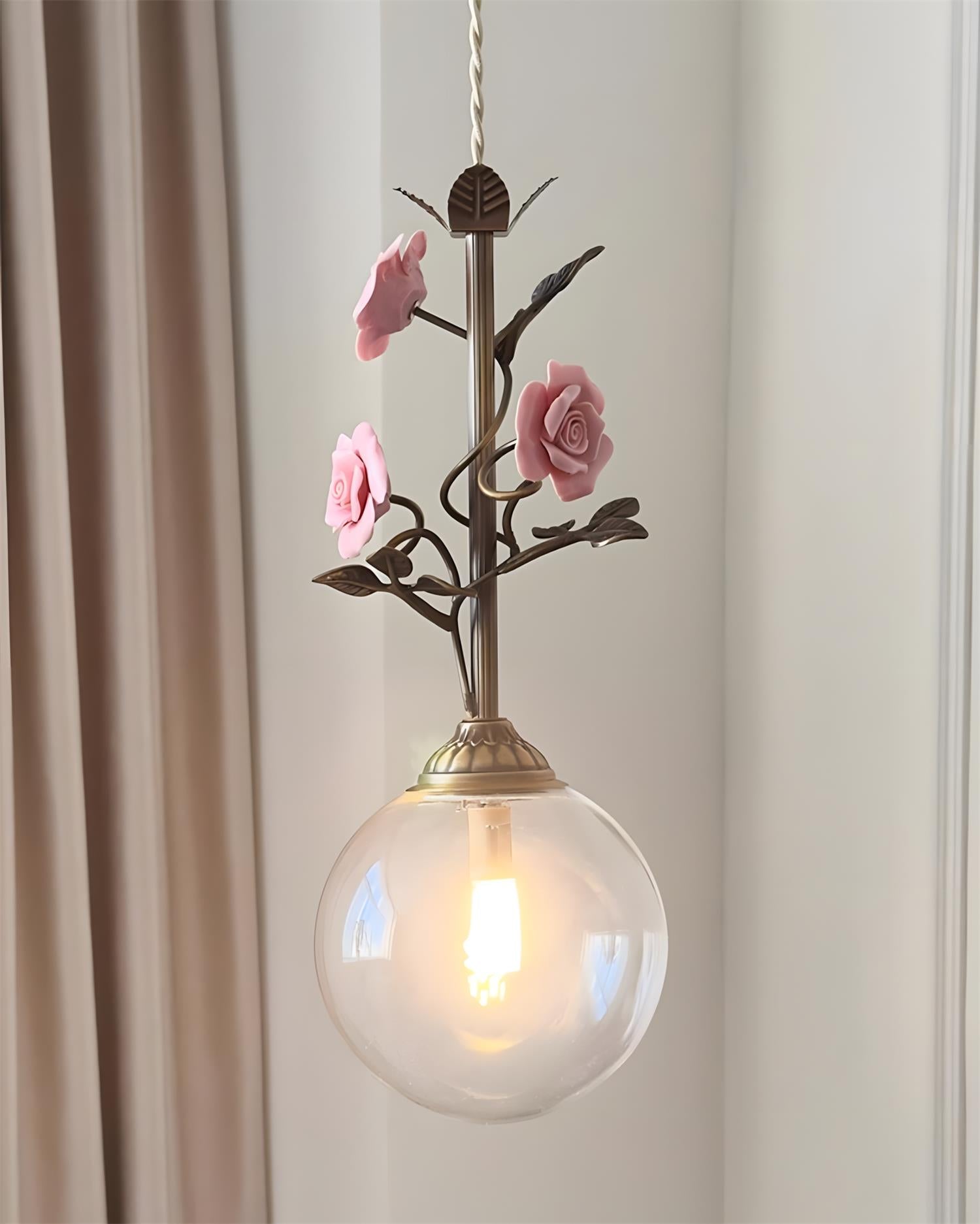 Kryos Vintage Glass Petalcrest Pendant Lamp