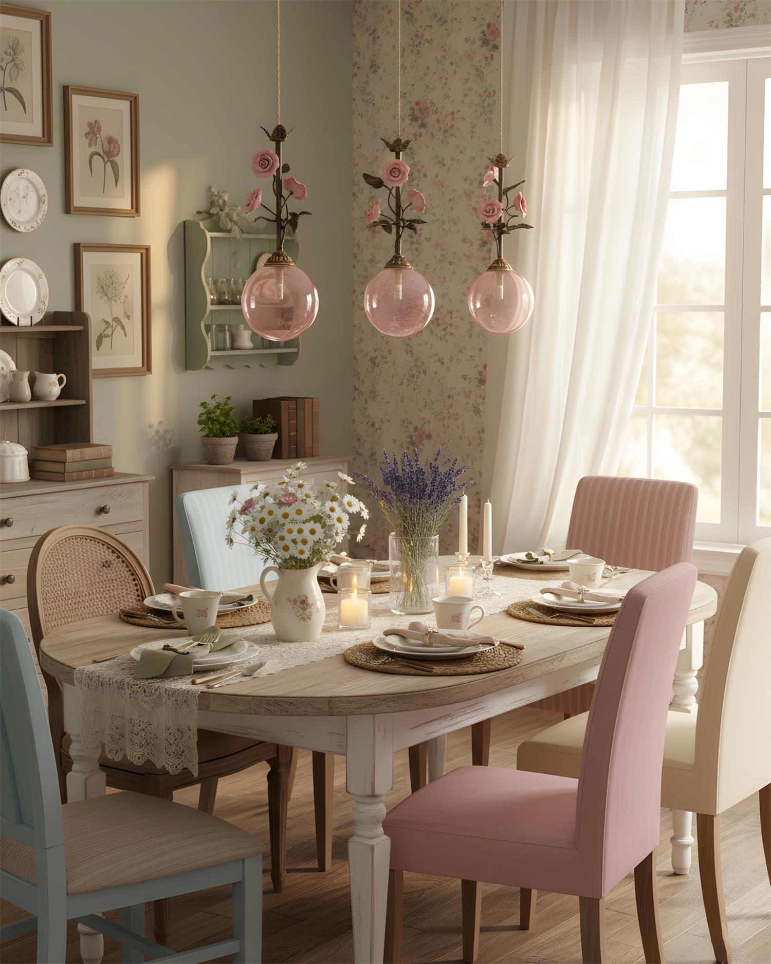 Kryos Vintage Glass Petalcrest Pendant Lamp