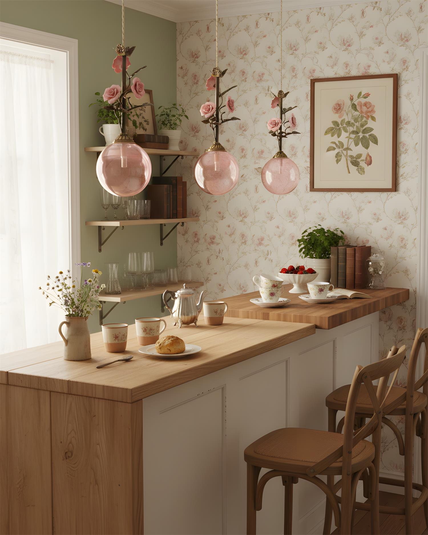 Kryos Vintage Glass Petalcrest Pendant Lamp