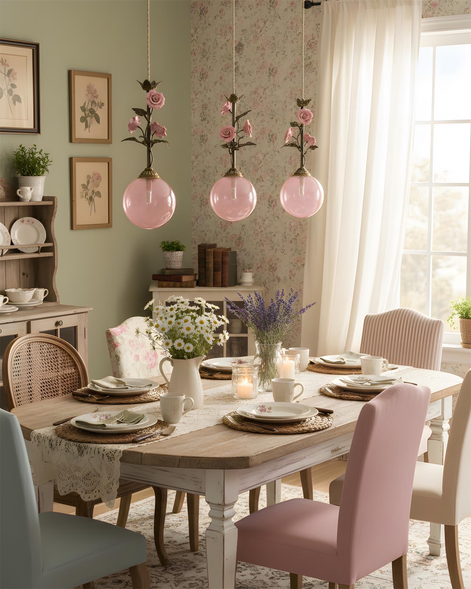 Kryos Vintage Glass Petalcrest Pendant Lamp