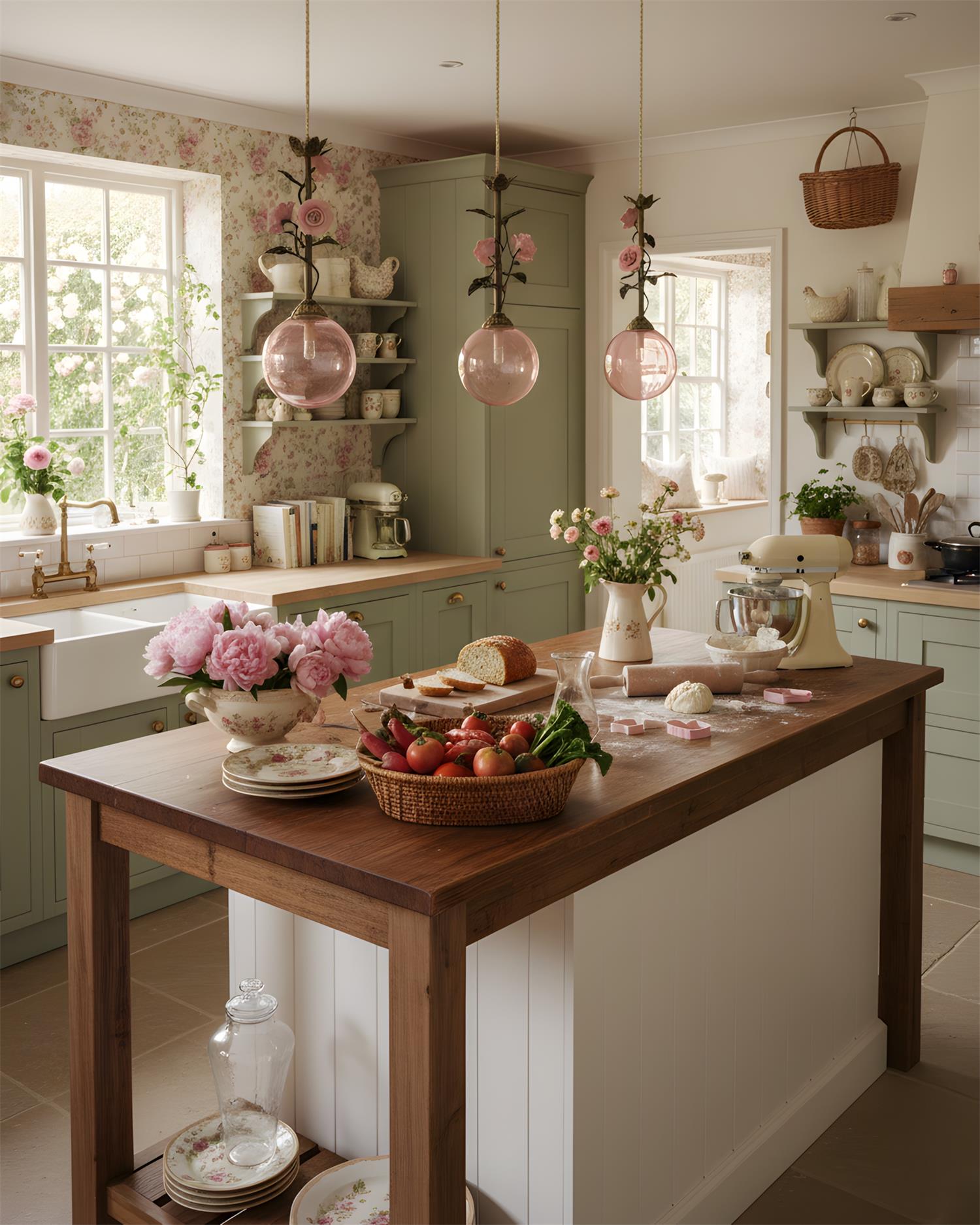 Kryos Vintage Glass Petalcrest Pendant Lamp