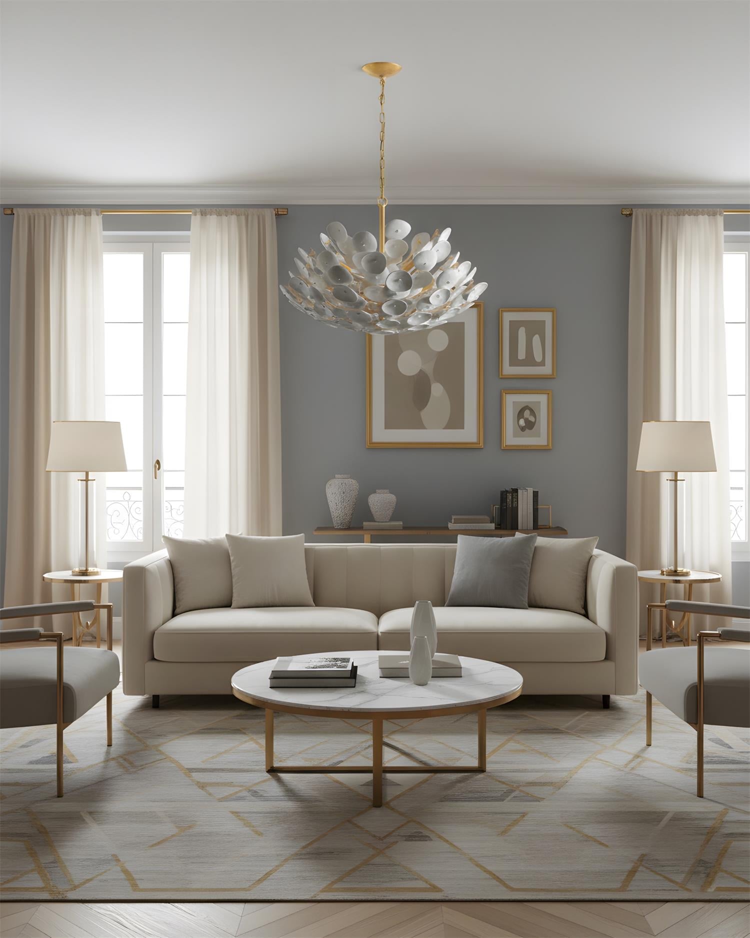 Petalflare Modern Metal Plaster Chandelier