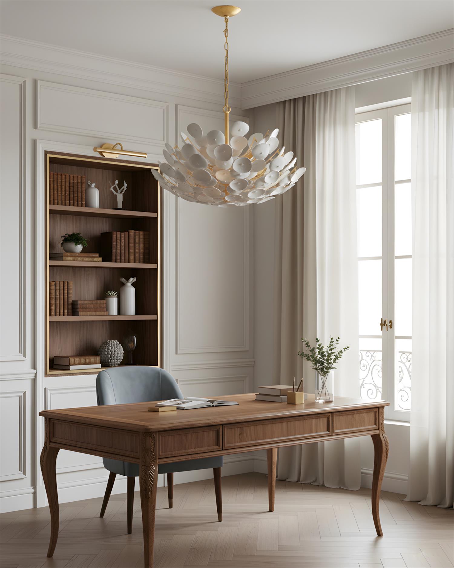 Petalflare Modern Metal Plaster Chandelier