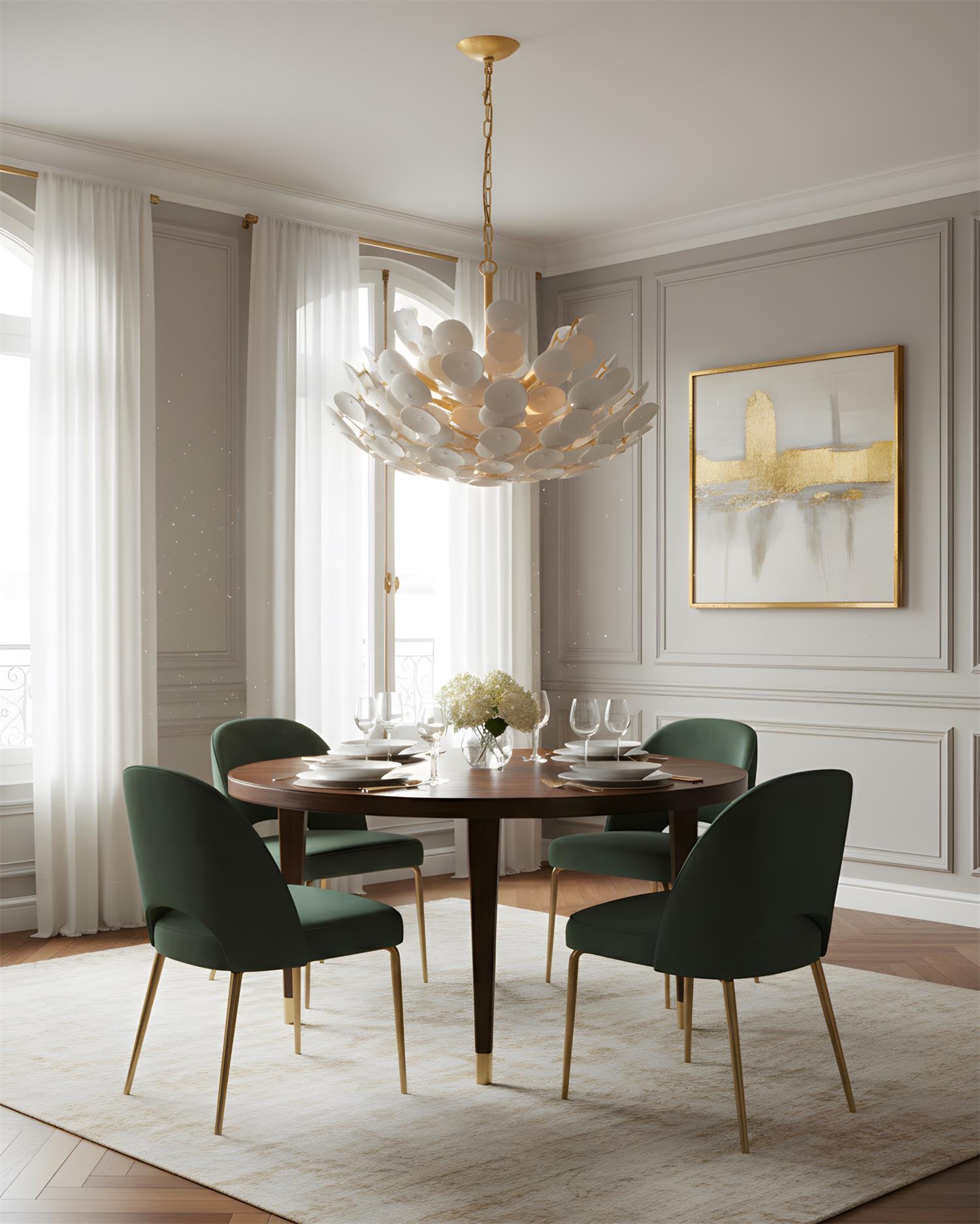 Petalflare Modern Metal Plaster Chandelier