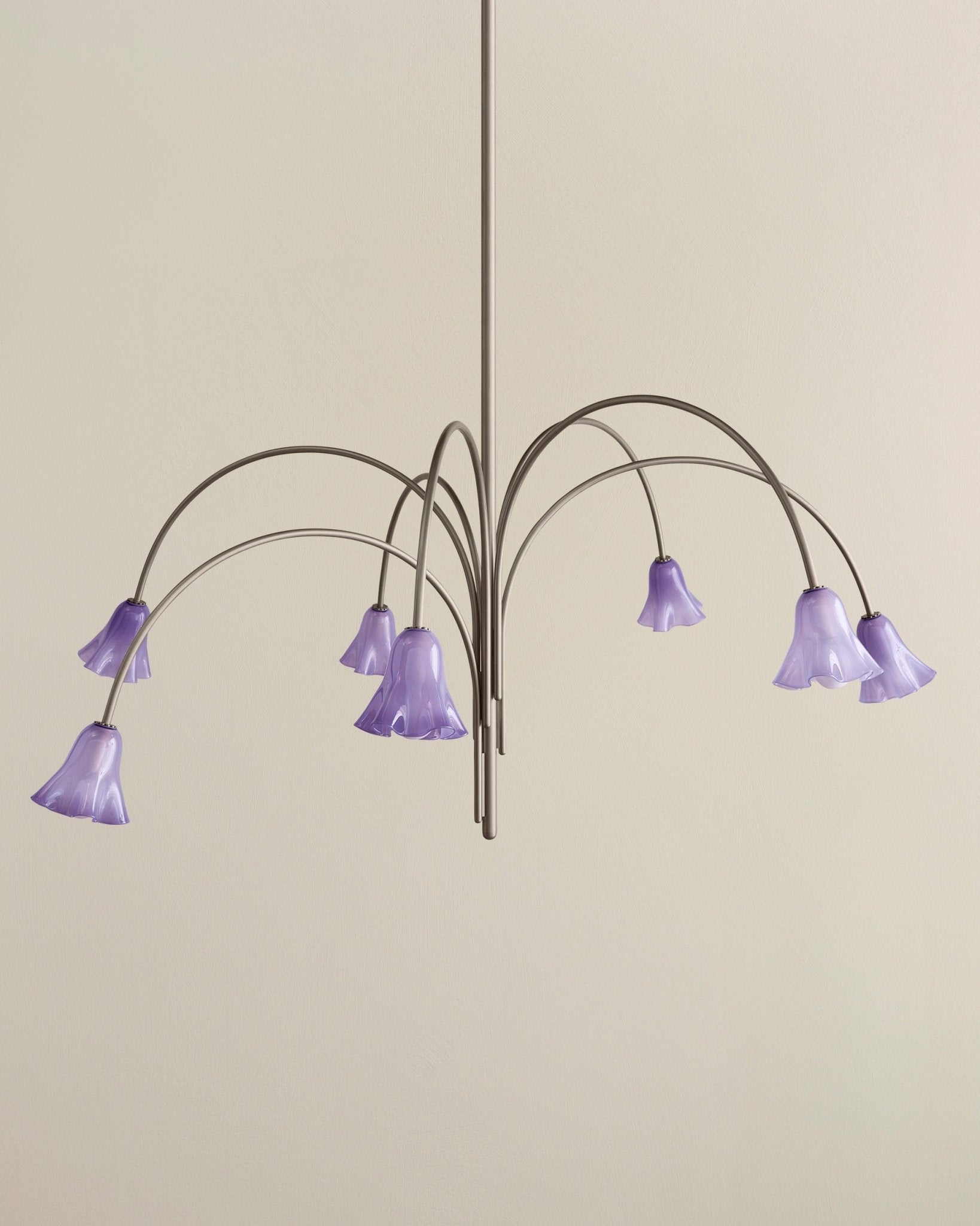 Aurora Chandelier Blossom Petal Glass Arms - Blowlighting