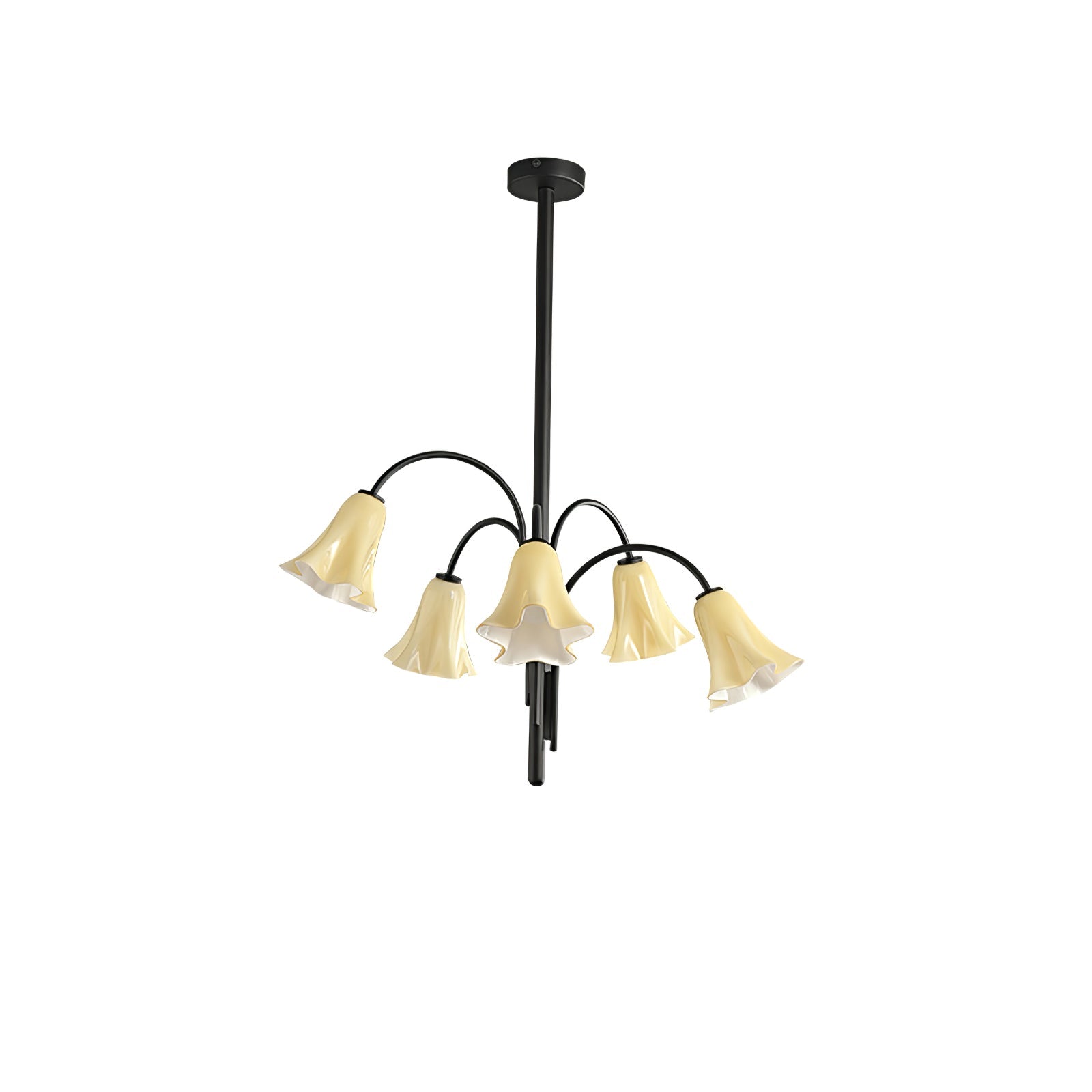 Aurora Chandelier Blossom Petal Glass Arms - Blowlighting