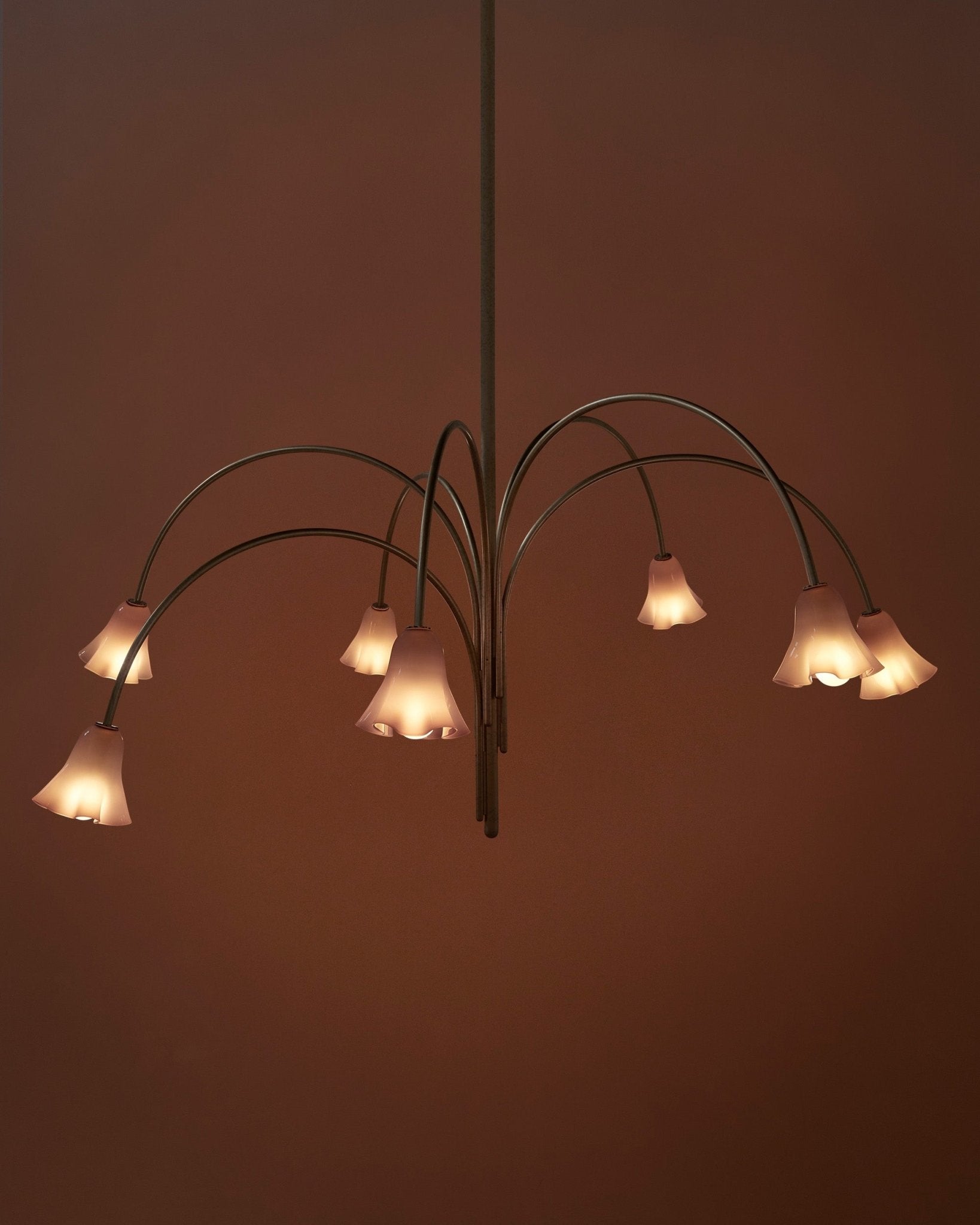 Aurora Chandelier Blossom Petal Glass Arms - Blowlighting