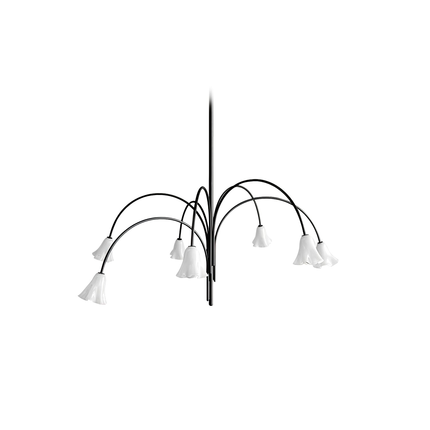 Aurora Chandelier Blossom Petal Glass Arms - Blowlighting