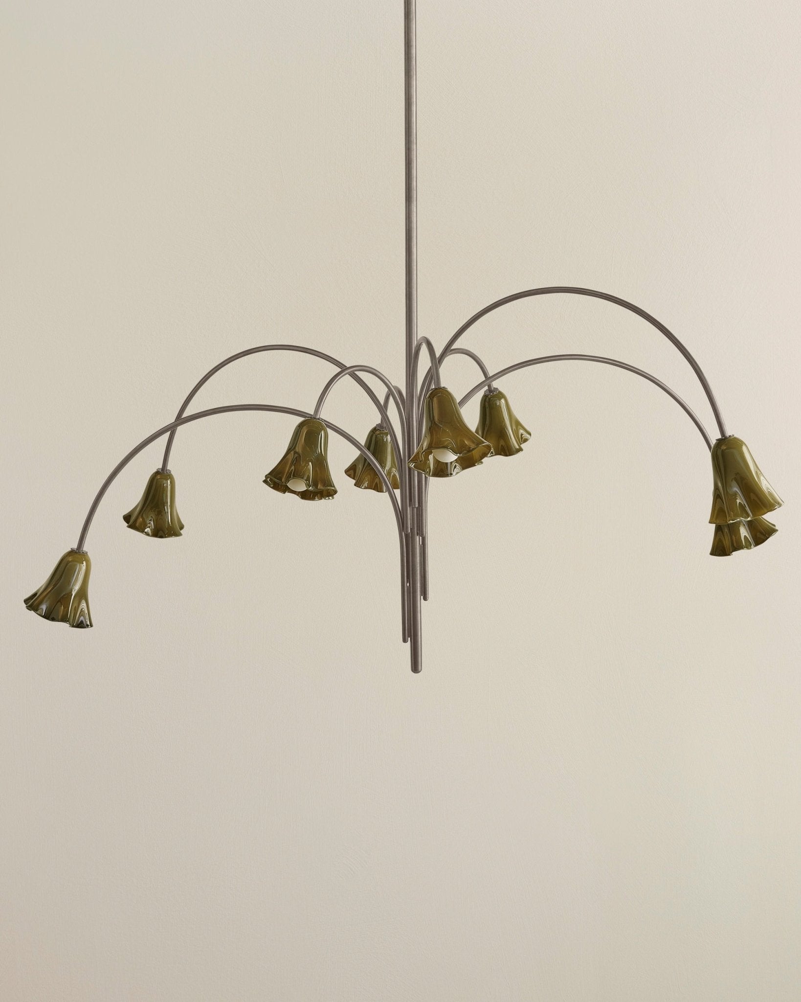Aurora Chandelier Blossom Petal Glass Arms - Blowlighting