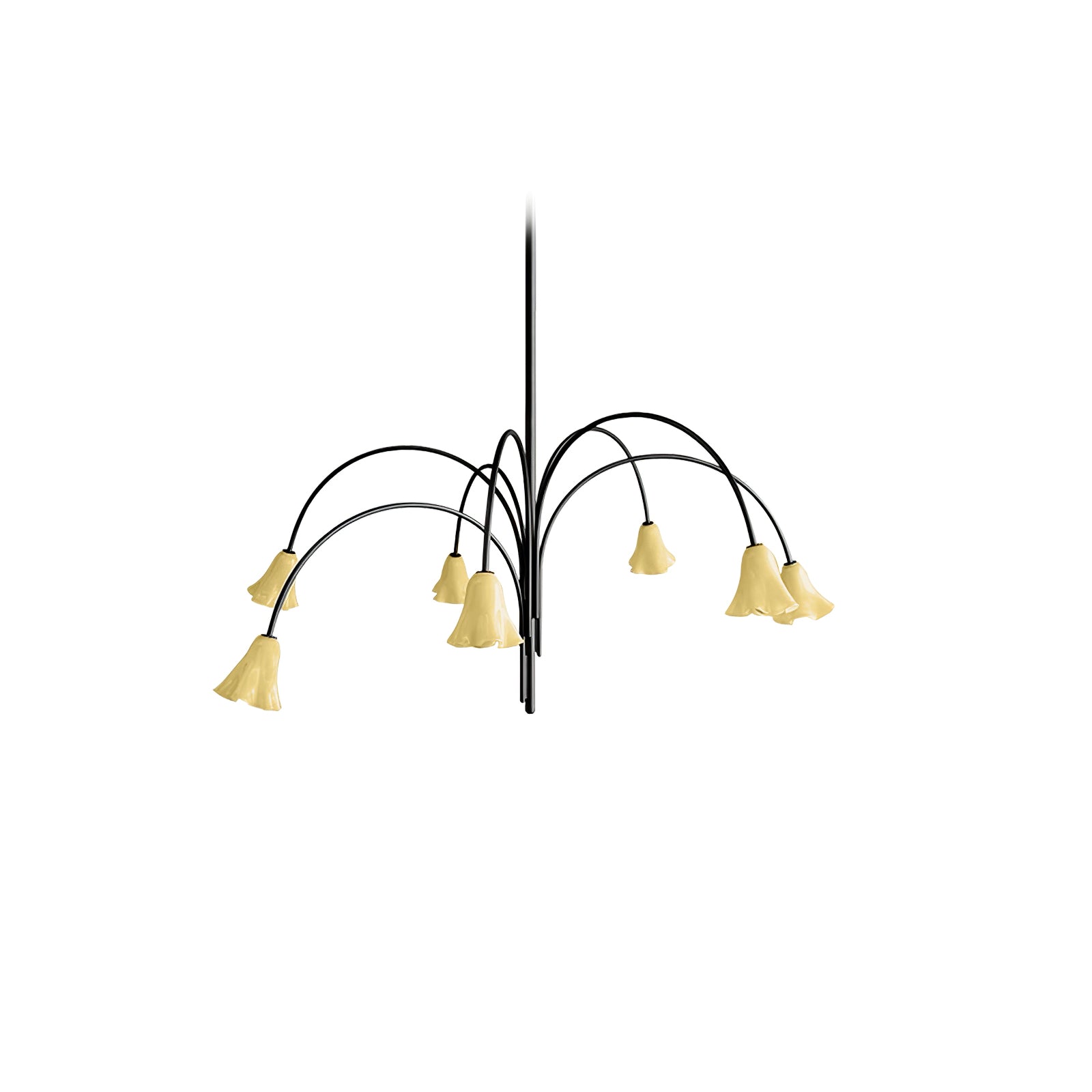 Aurora Chandelier Blossom Petal Glass Arms - Blowlighting