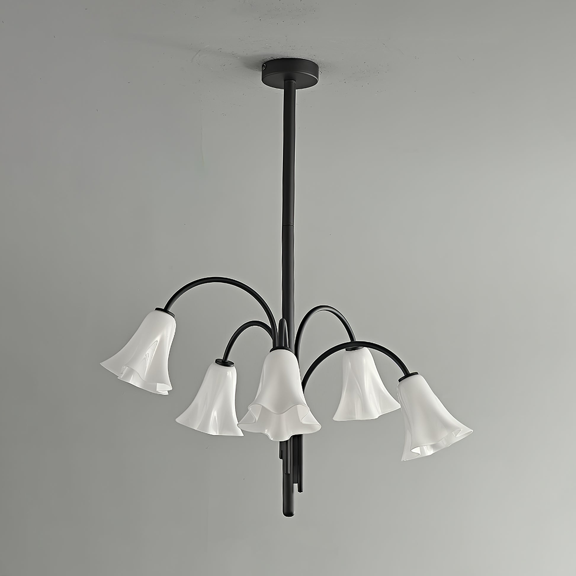 Aurora Chandelier Blossom Petal Glass Arms - Blowlighting