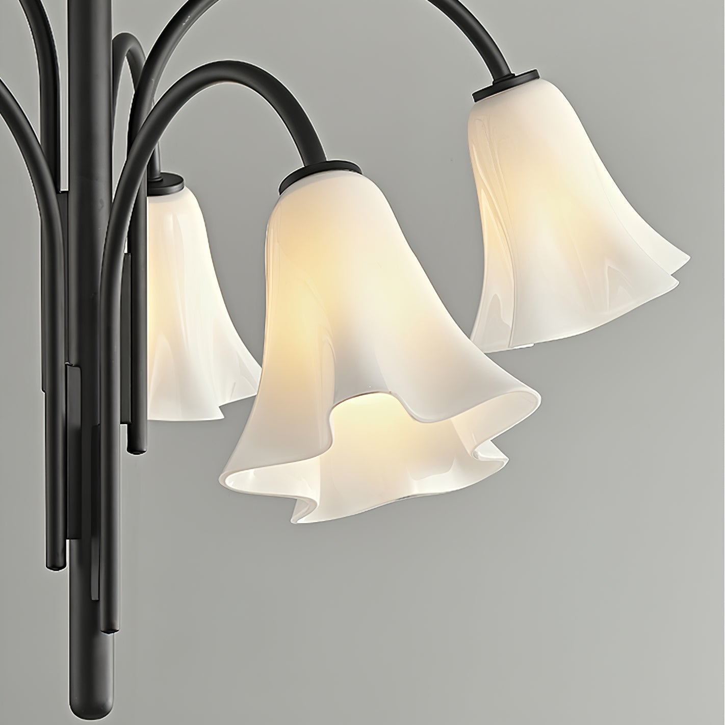Aurora Chandelier Blossom Petal Glass Arms - Blowlighting