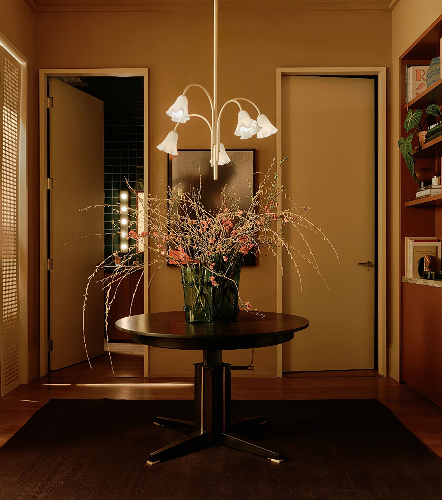 Aurora Chandelier Blossom Petal Glass Arms - Blowlighting