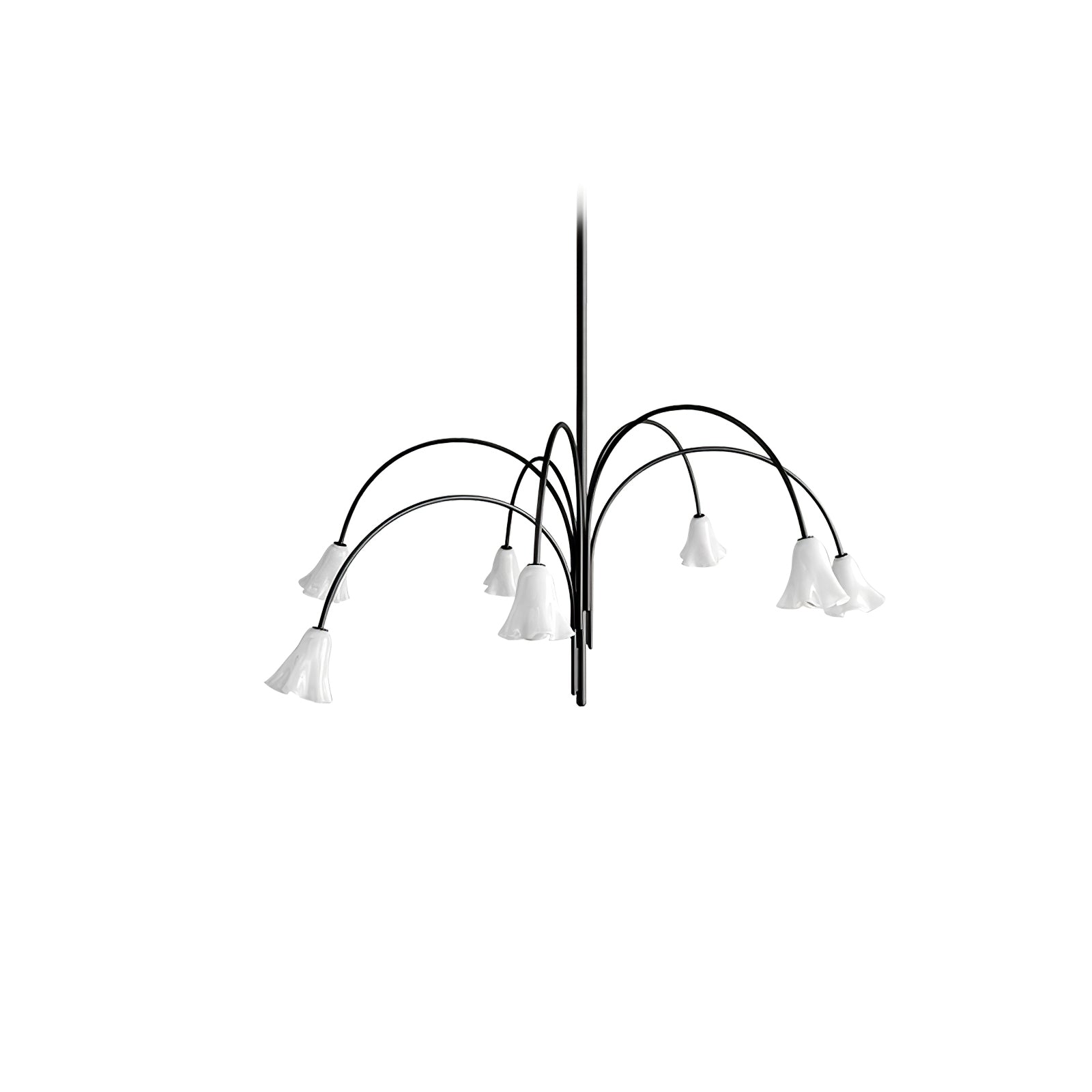 Aurora Chandelier Blossom Petal Glass Arms - Blowlighting