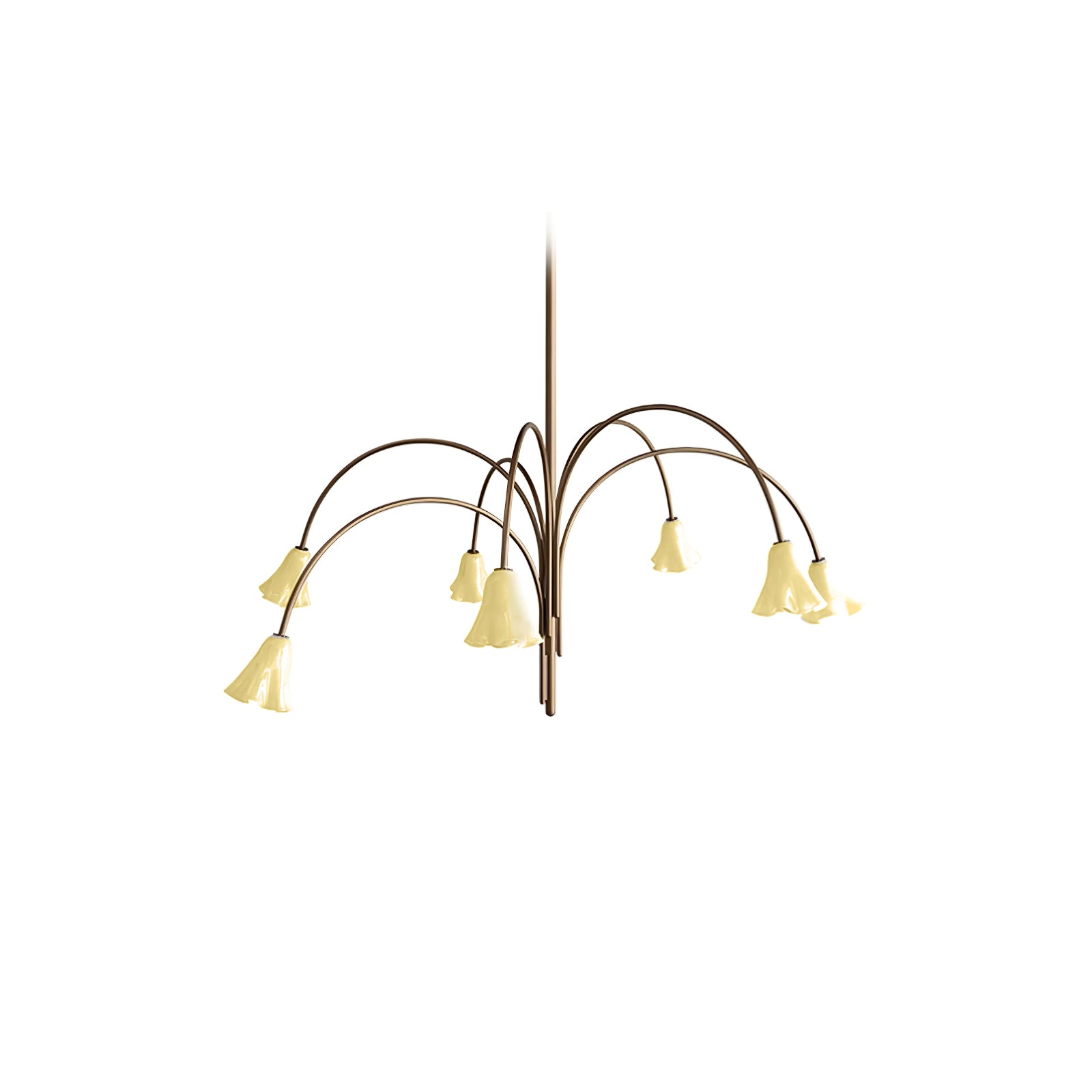 Aurora Chandelier Blossom Petal Glass Arms - Blowlighting