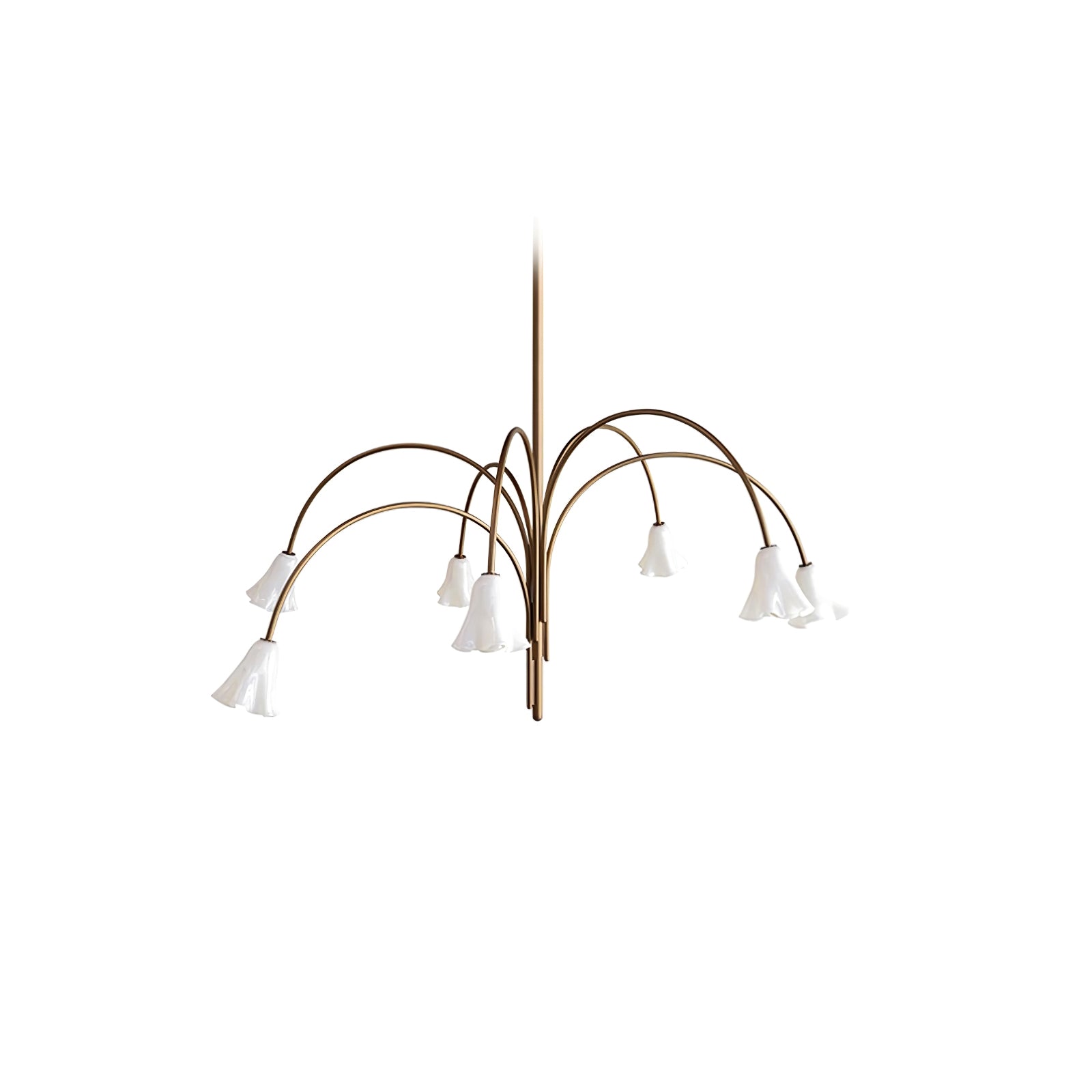 Aurora Chandelier Blossom Petal Glass Arms - Blowlighting