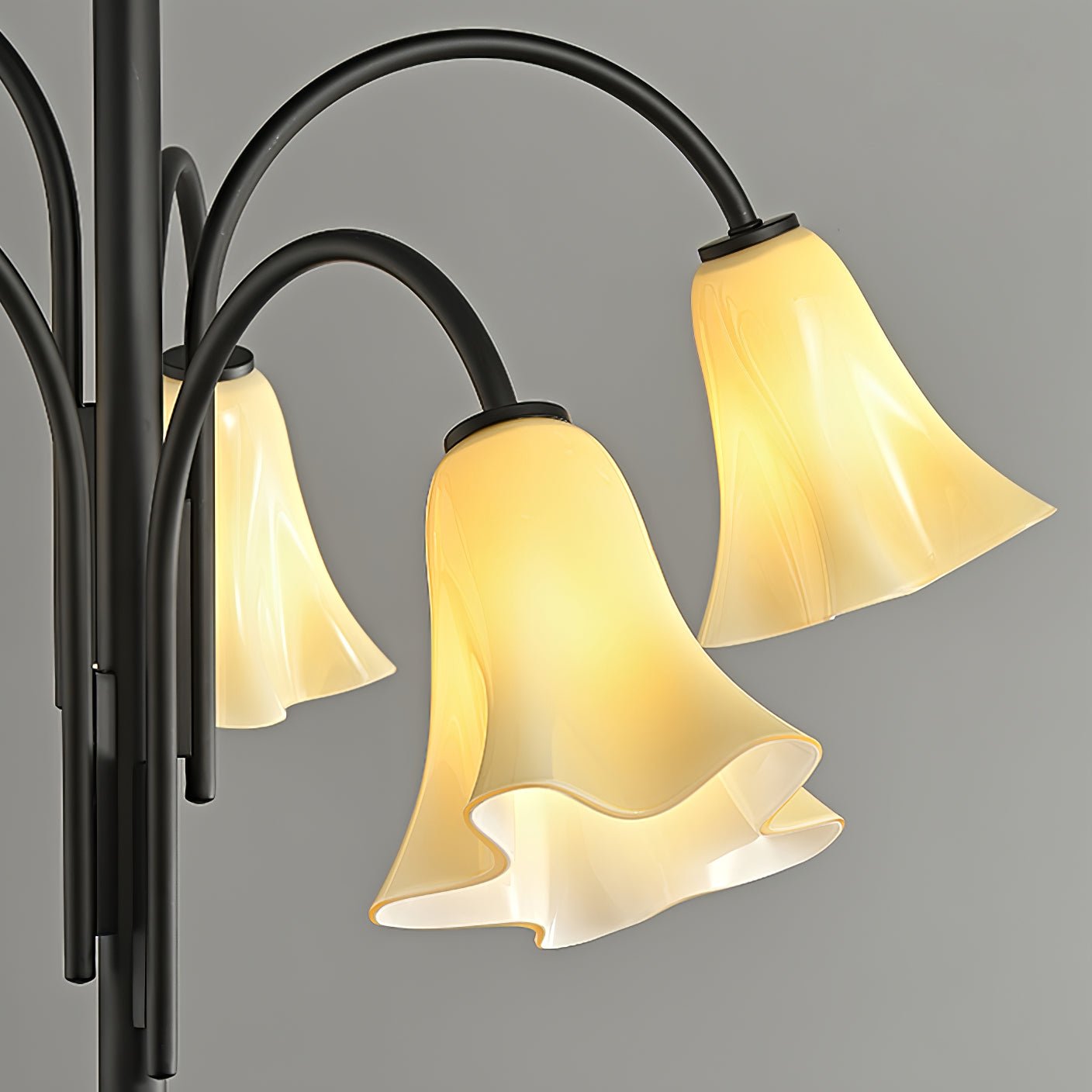 Aurora Chandelier Blossom Petal Glass Arms - Blowlighting