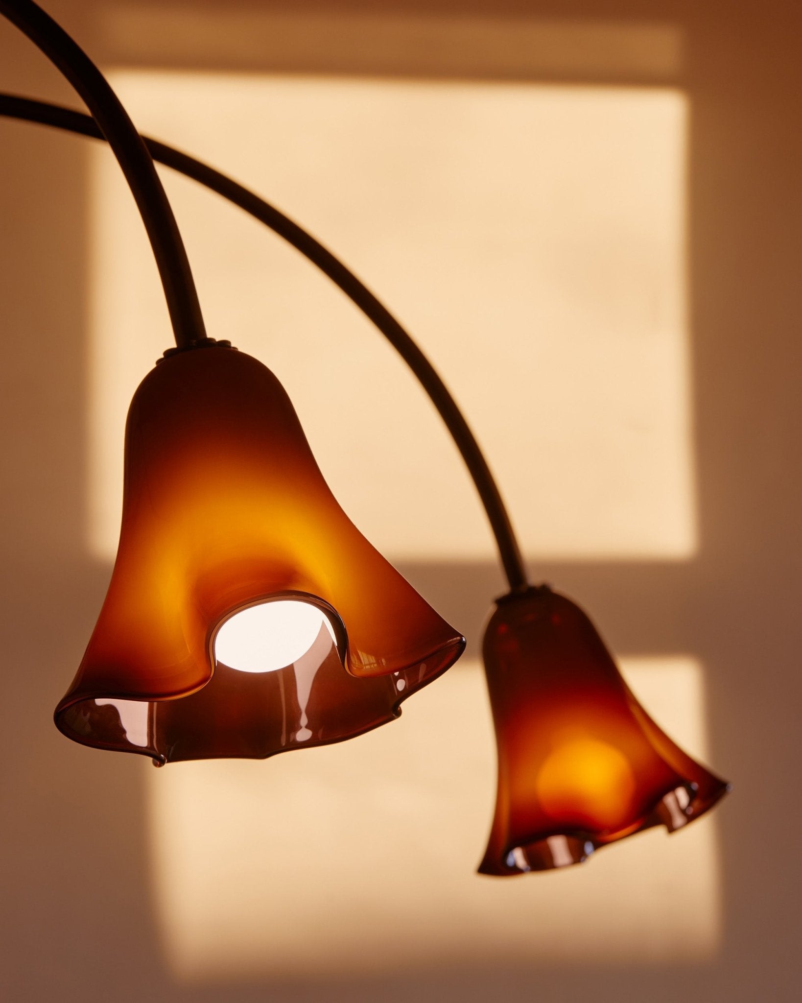 Aurora Chandelier Blossom Petal Glass Arms - Blowlighting
