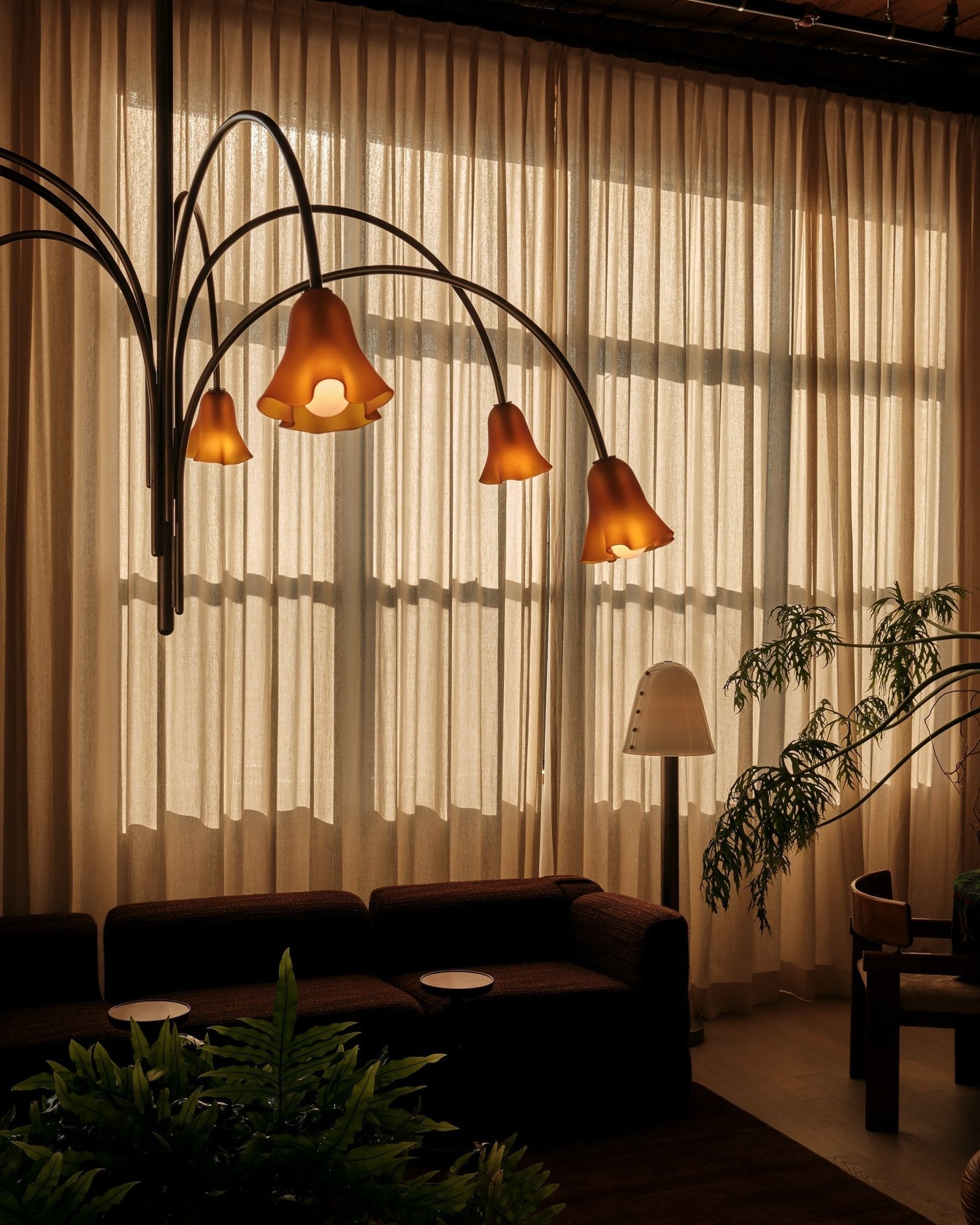 Aurora Chandelier Blossom Petal Glass Arms - Blowlighting