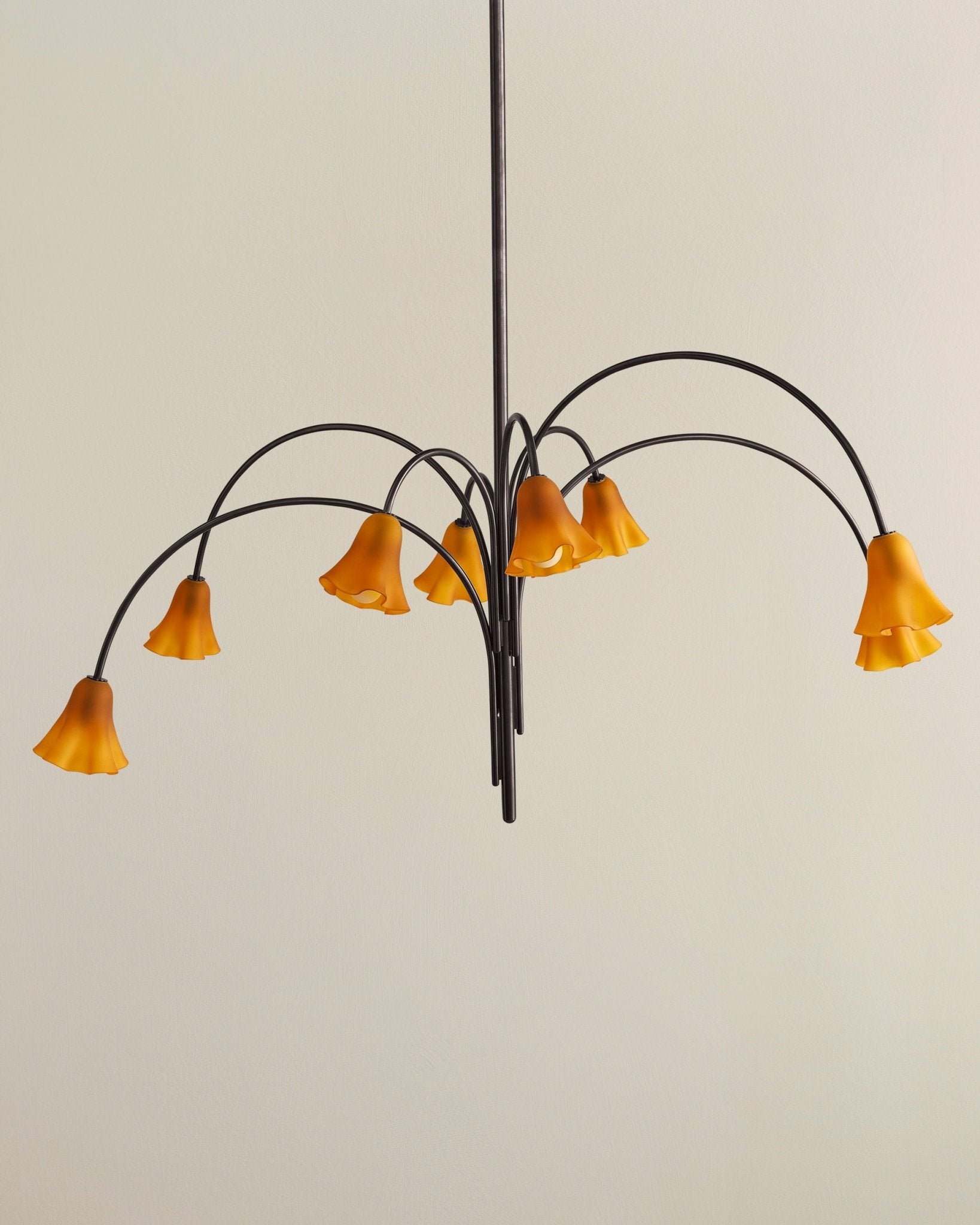 Aurora Chandelier Blossom Petal Glass Arms - Blowlighting