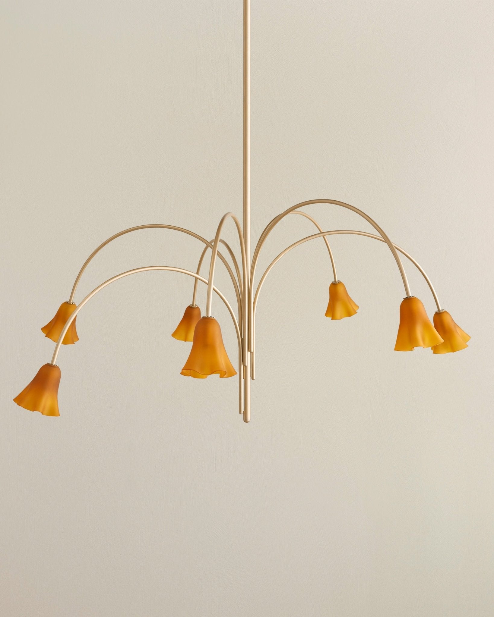 Aurora Chandelier Blossom Petal Glass Arms - Blowlighting