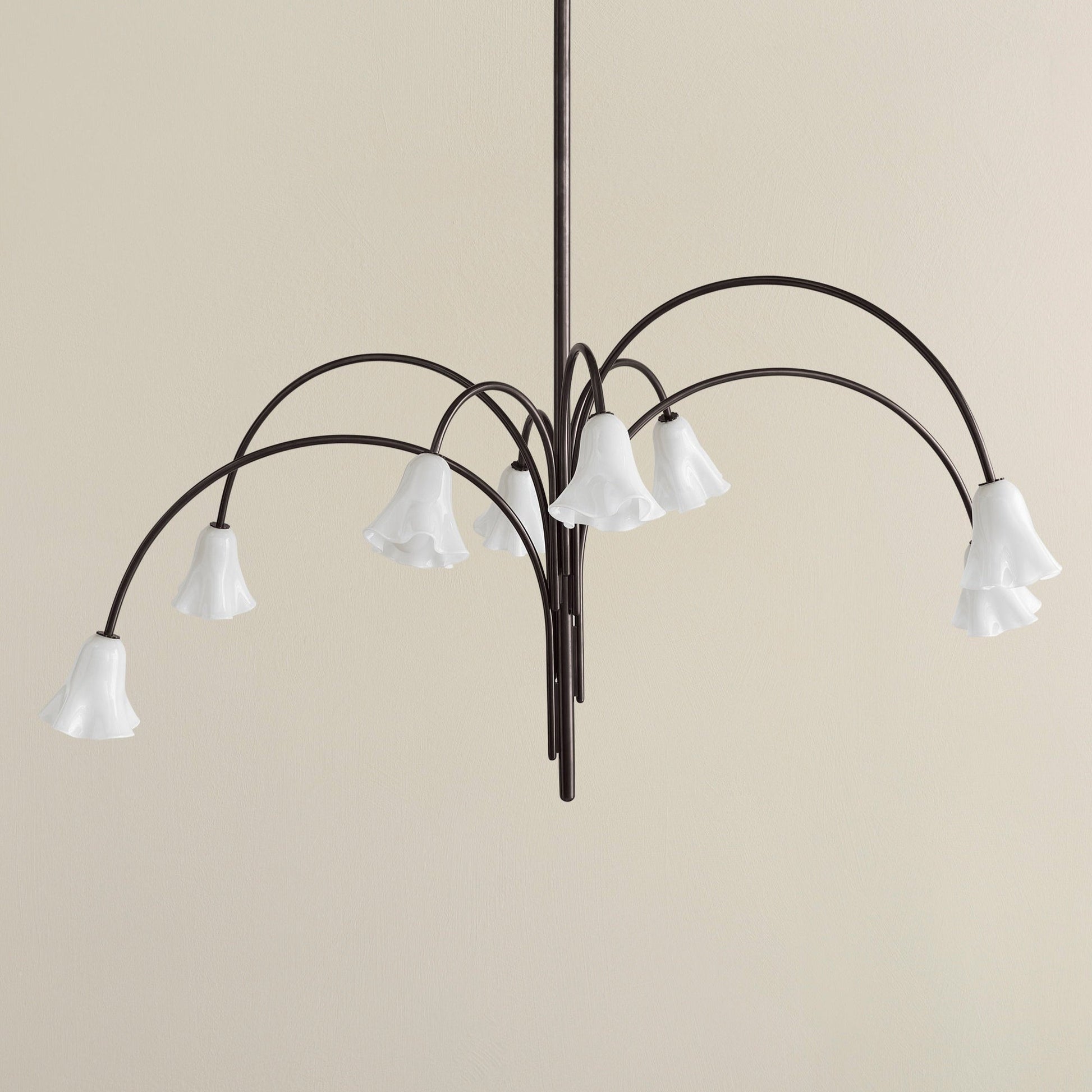 Aurora Chandelier Blossom Petal Glass Arms - Blowlighting
