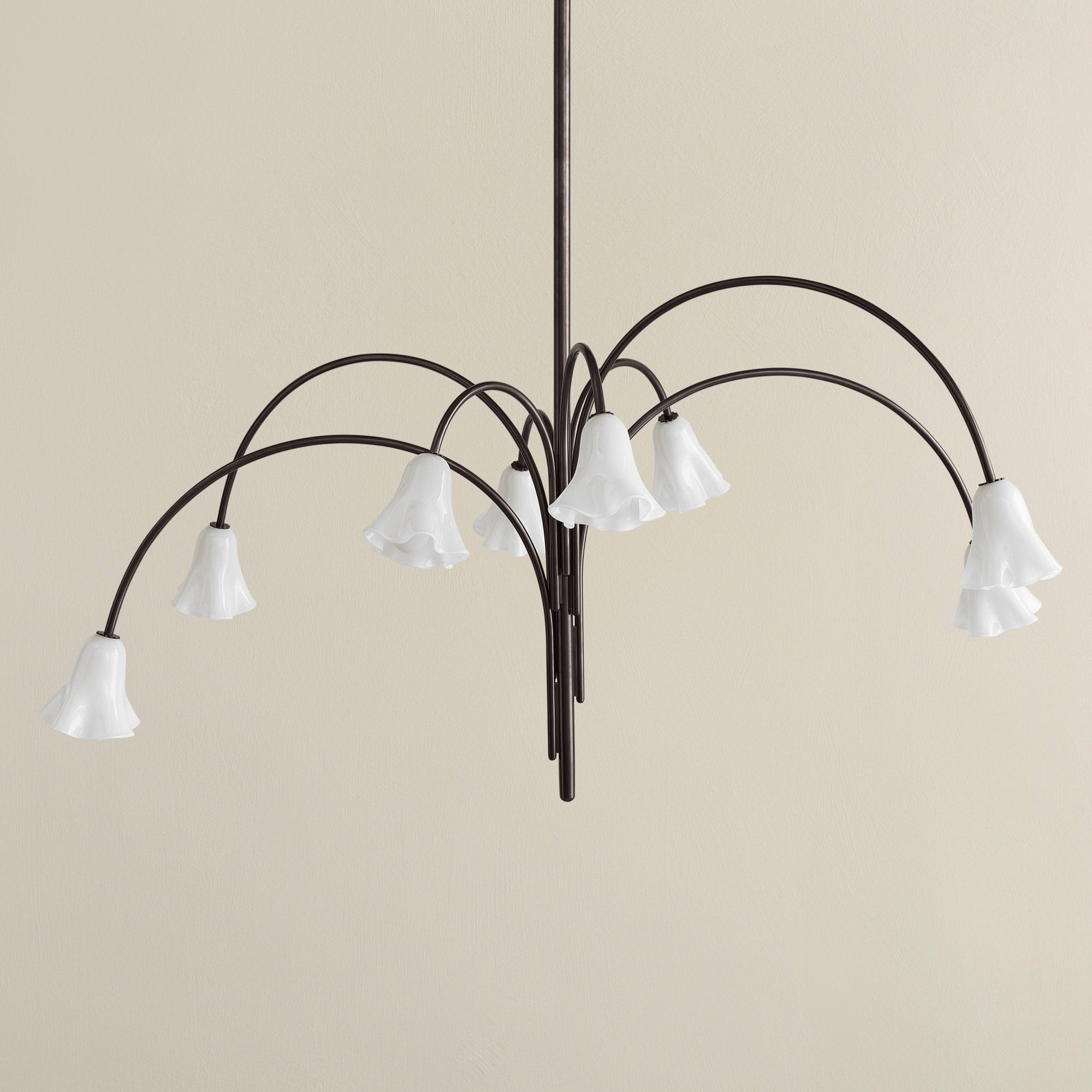 Aurora Chandelier Blossom Petal Glass Arms - Blowlighting