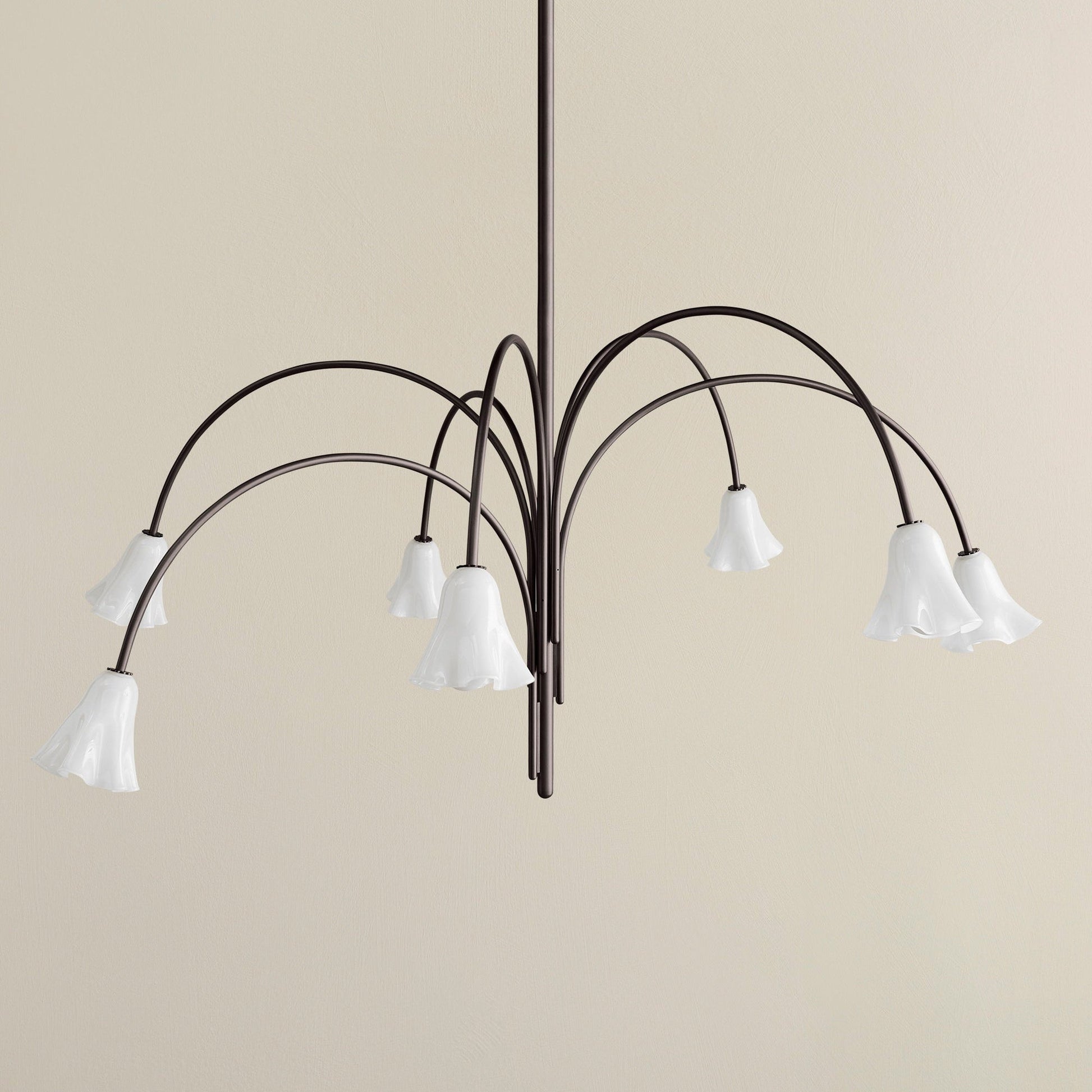 Aurora Chandelier Blossom Petal Glass Arms - Blowlighting