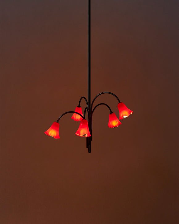 Aurora Chandelier Blossom Petal Glass Arms - Blowlighting